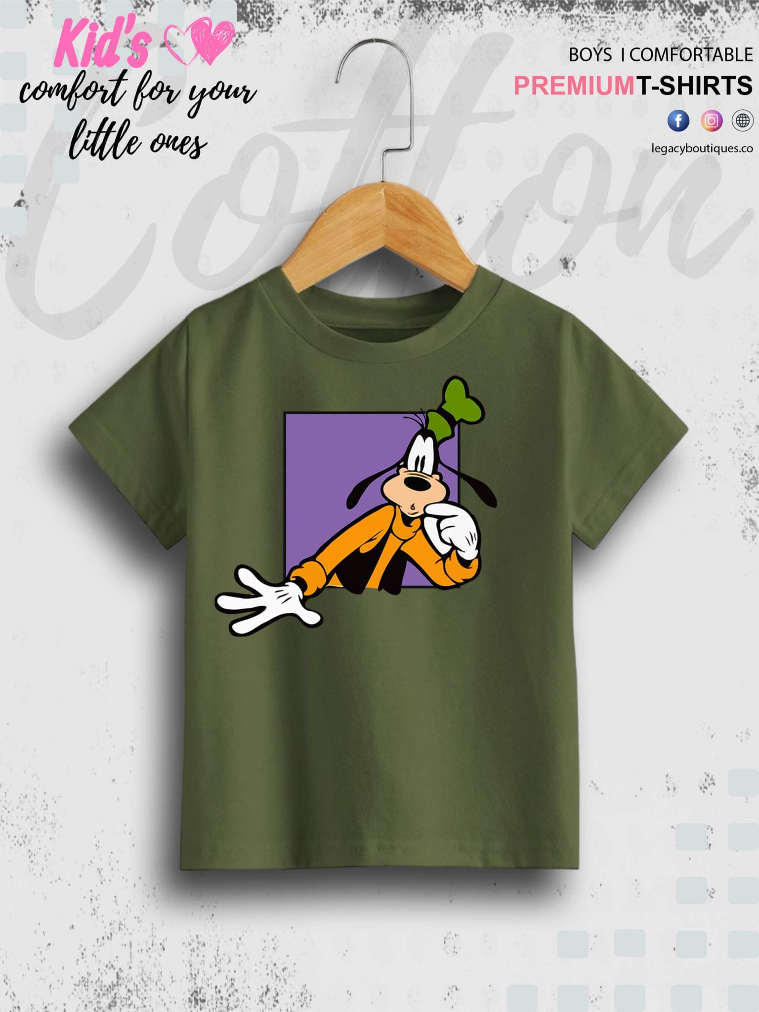 Goofy Dog Print 1 To 11 Year Boys Summer Time T-Shirt In Cheapest Price Only In Dhaka Legacy Boutiques Legacy Boutiques