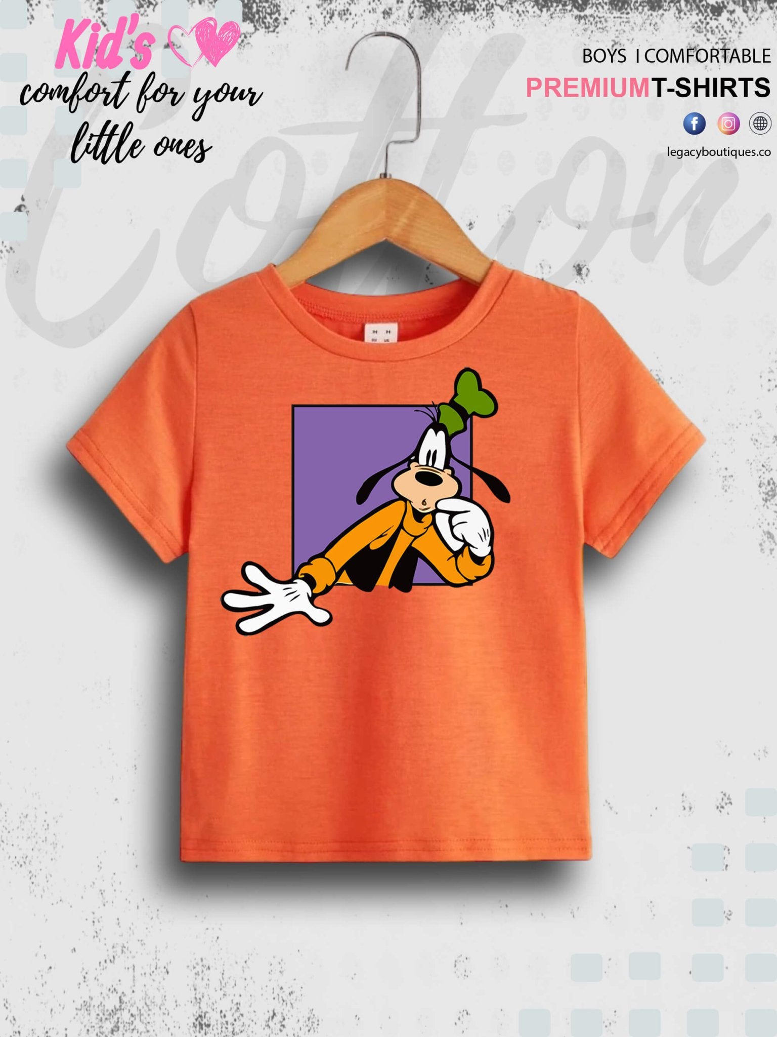 Goofy Dog Print 1 To 11 Year Boys Summer Time T-Shirt In Cheapest Price Only In Dhaka Legacy Boutiques Legacy Boutiques