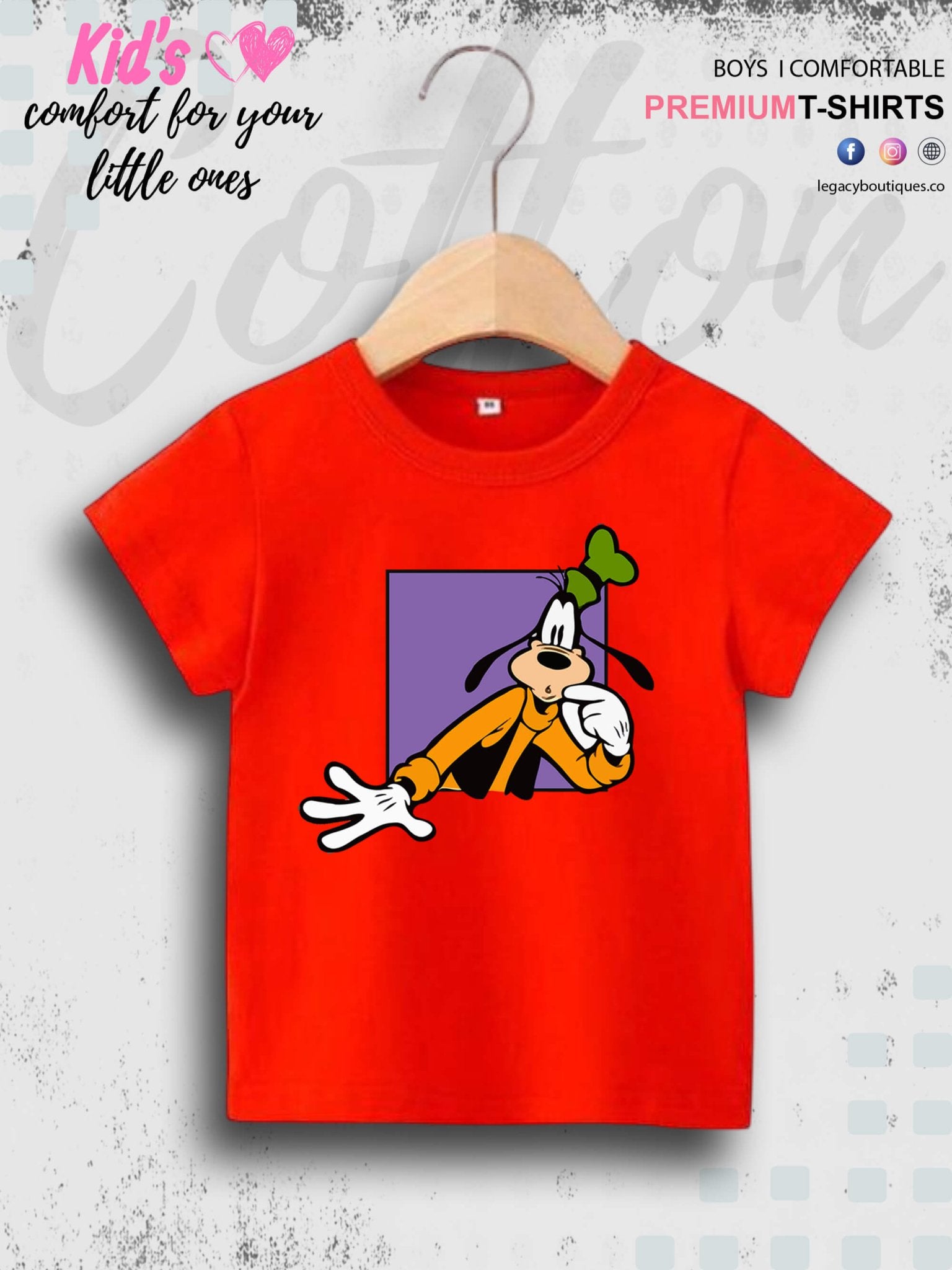Goofy Dog Print 1 To 11 Year Boys Summer Time T-Shirt In Cheapest Price Only In Dhaka Legacy Boutiques Legacy Boutiques