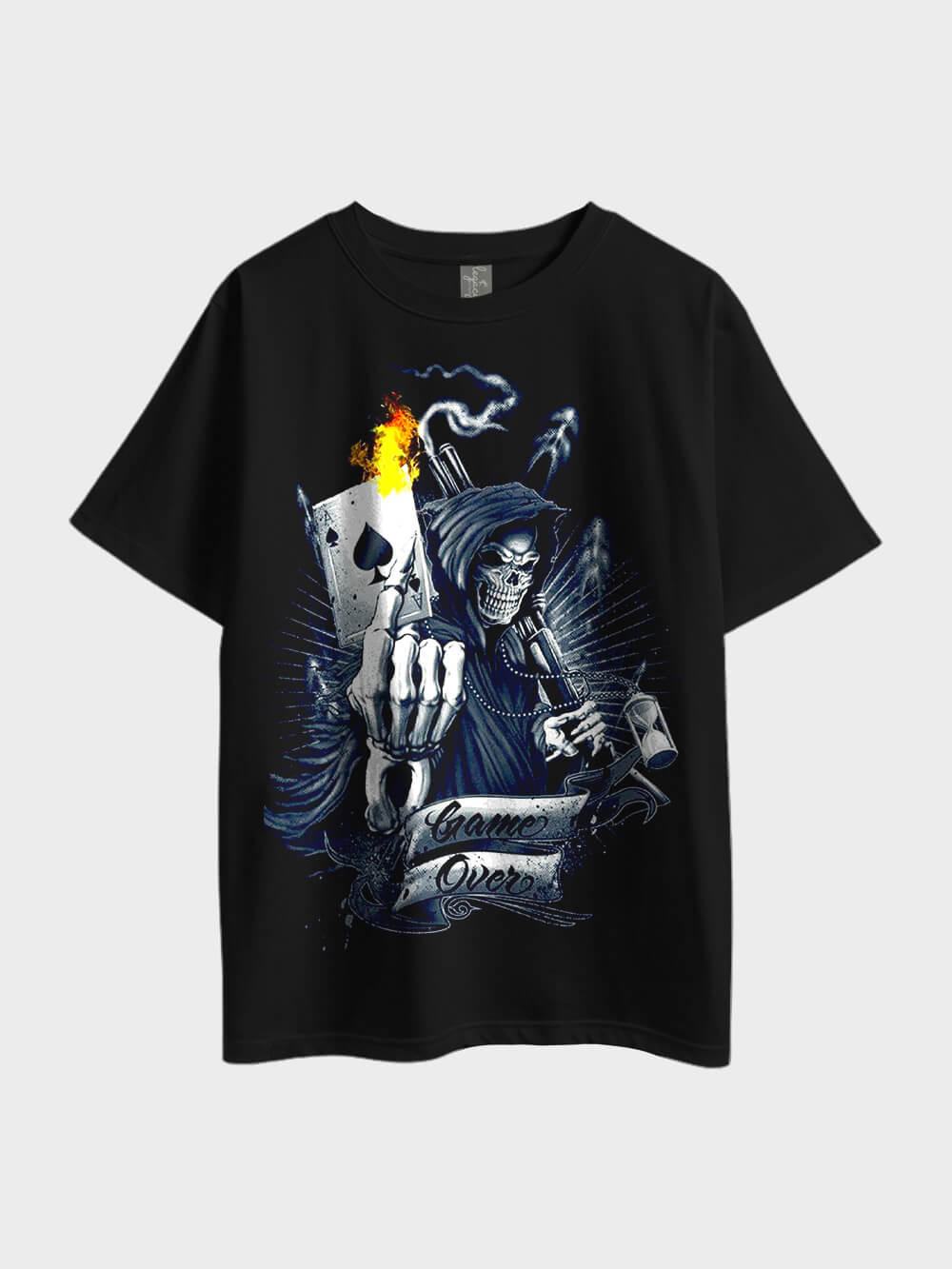 Grim Reaper Skeleton Game Over Metal Oversized Mens High Quality In Cheap Price Tee Only At Legacy Boutiques Dhaka Legacy Boutiques Legacy Boutiques