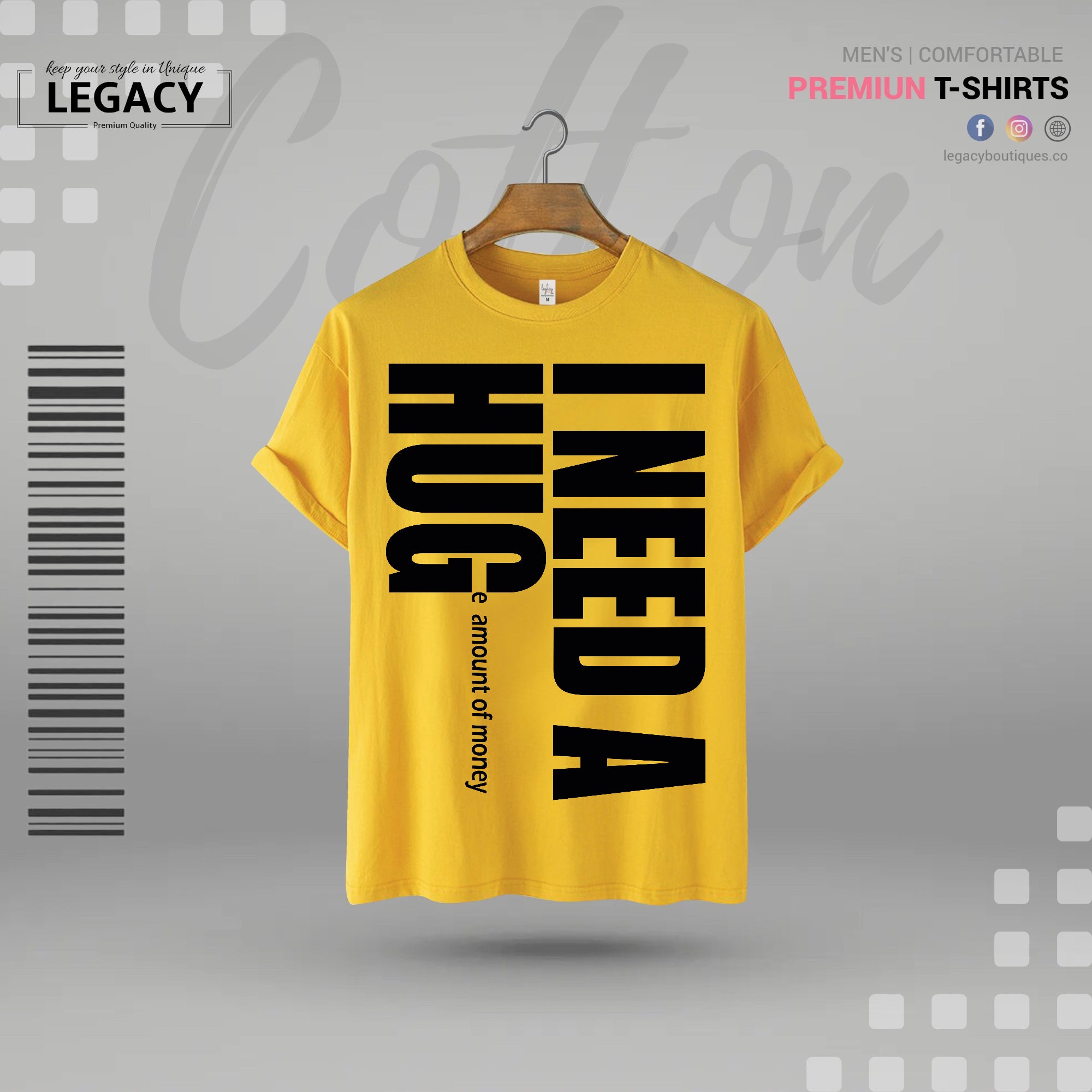 I need a huge amount of money Men Premium Designer Edition T Shirt Legacy Boutiques Legacy Boutiques