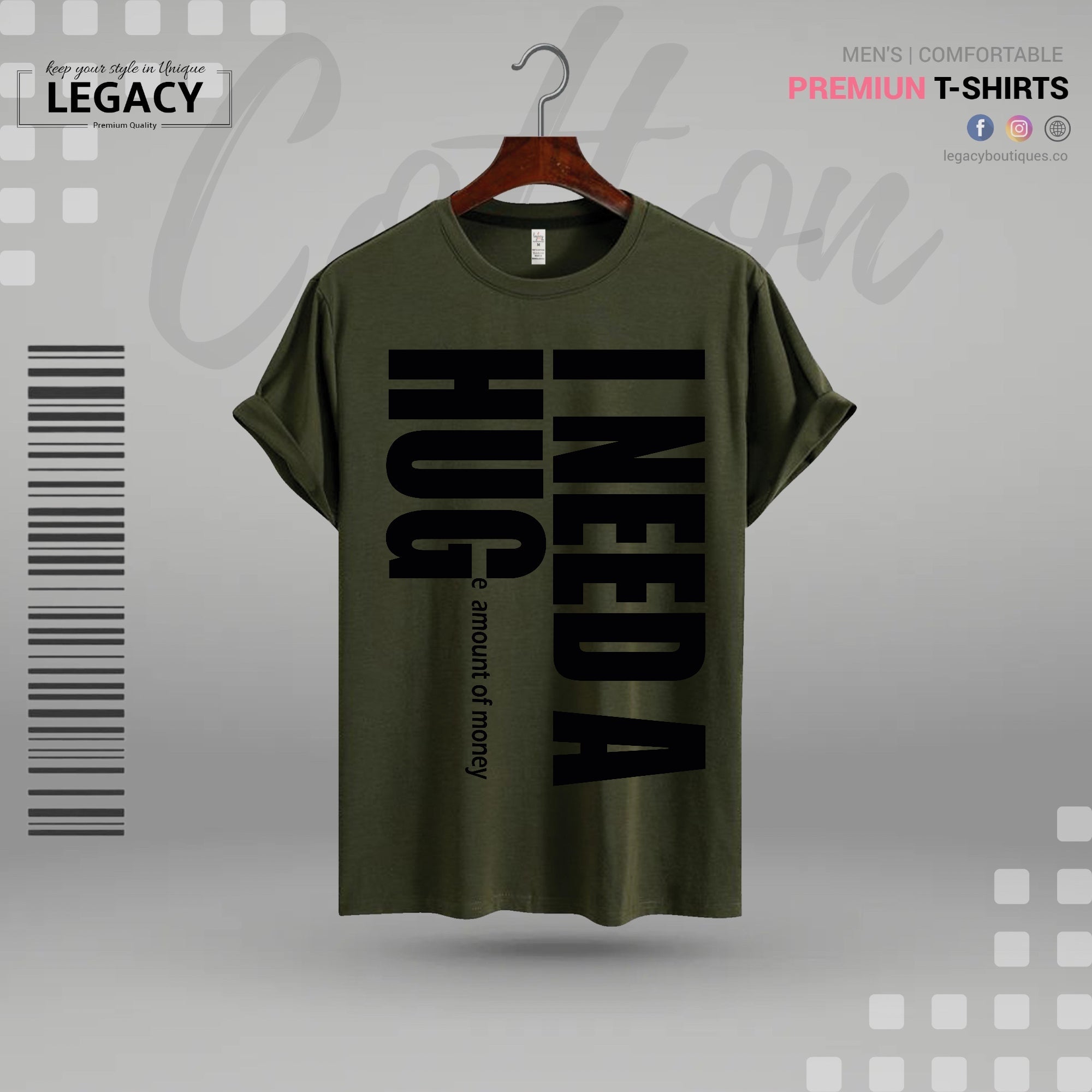 I need a huge amount of money Men Premium Designer Edition T Shirt Legacy Boutiques Legacy Boutiques