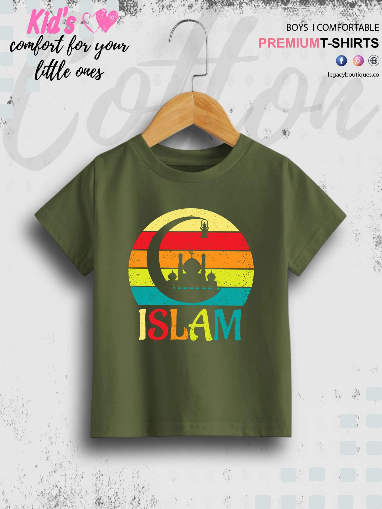 Islam Is Peace Printed Casual 1 To 11 Years Kids Boys Islamic T-Shirt In Lowest Price Only In Dhaka Legacy Boutiques Legacy Boutiques