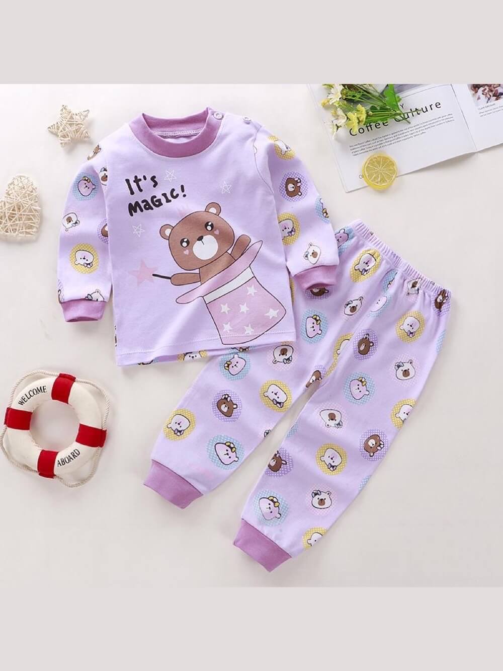 Its Magic Teddy Bear Printed Casual Tracksuit And Trousers Two - Piece Sets For Baby Boy And Girl Legacy Boutiques Bangladesh Legacy Boutiques Legacy Boutiques