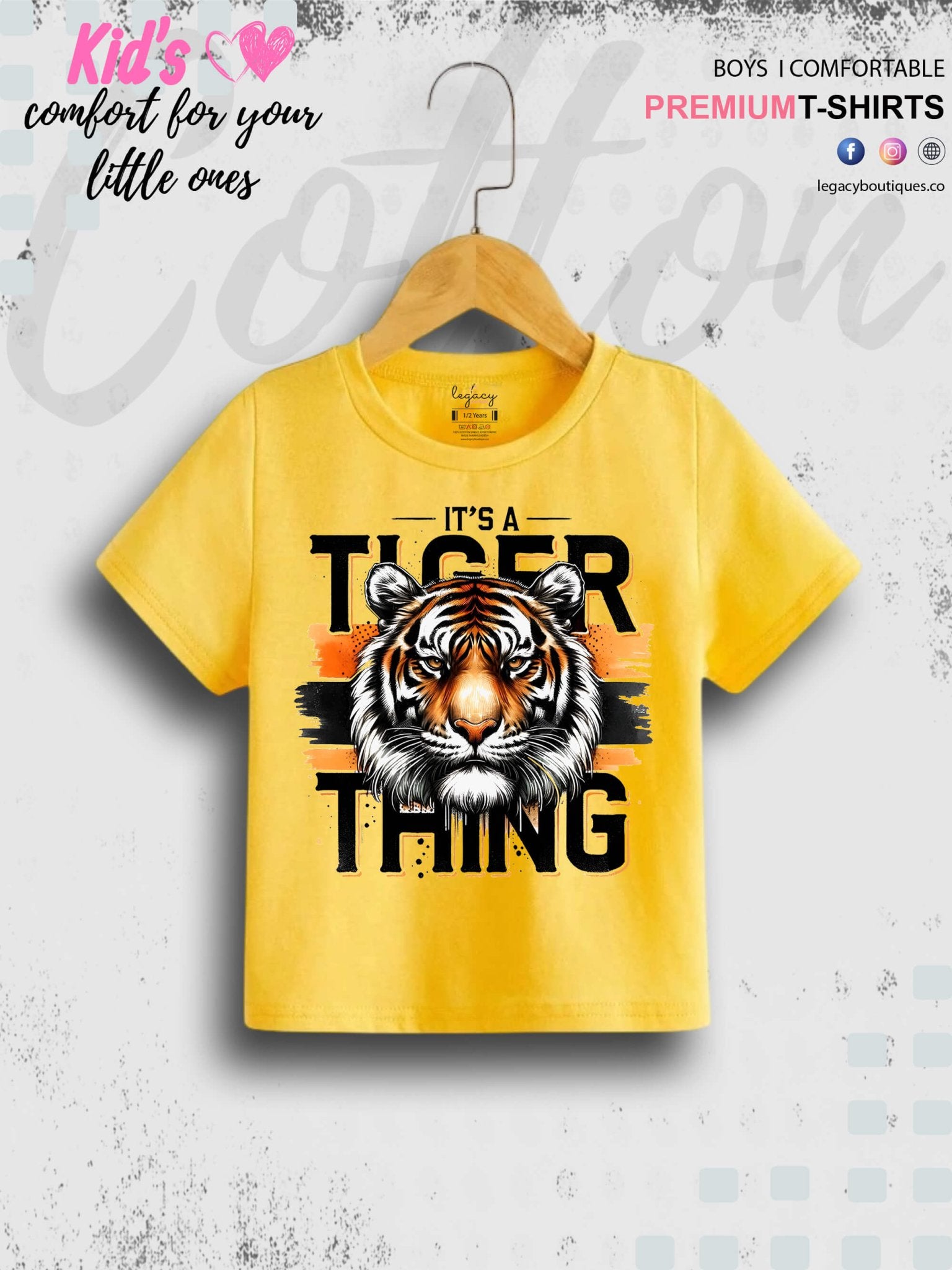 Its Tiger Thing Printed Baby Boys Casual T-Shirt In Lowest Price Only In BD Legacy Boutiques Legacy Boutiques
