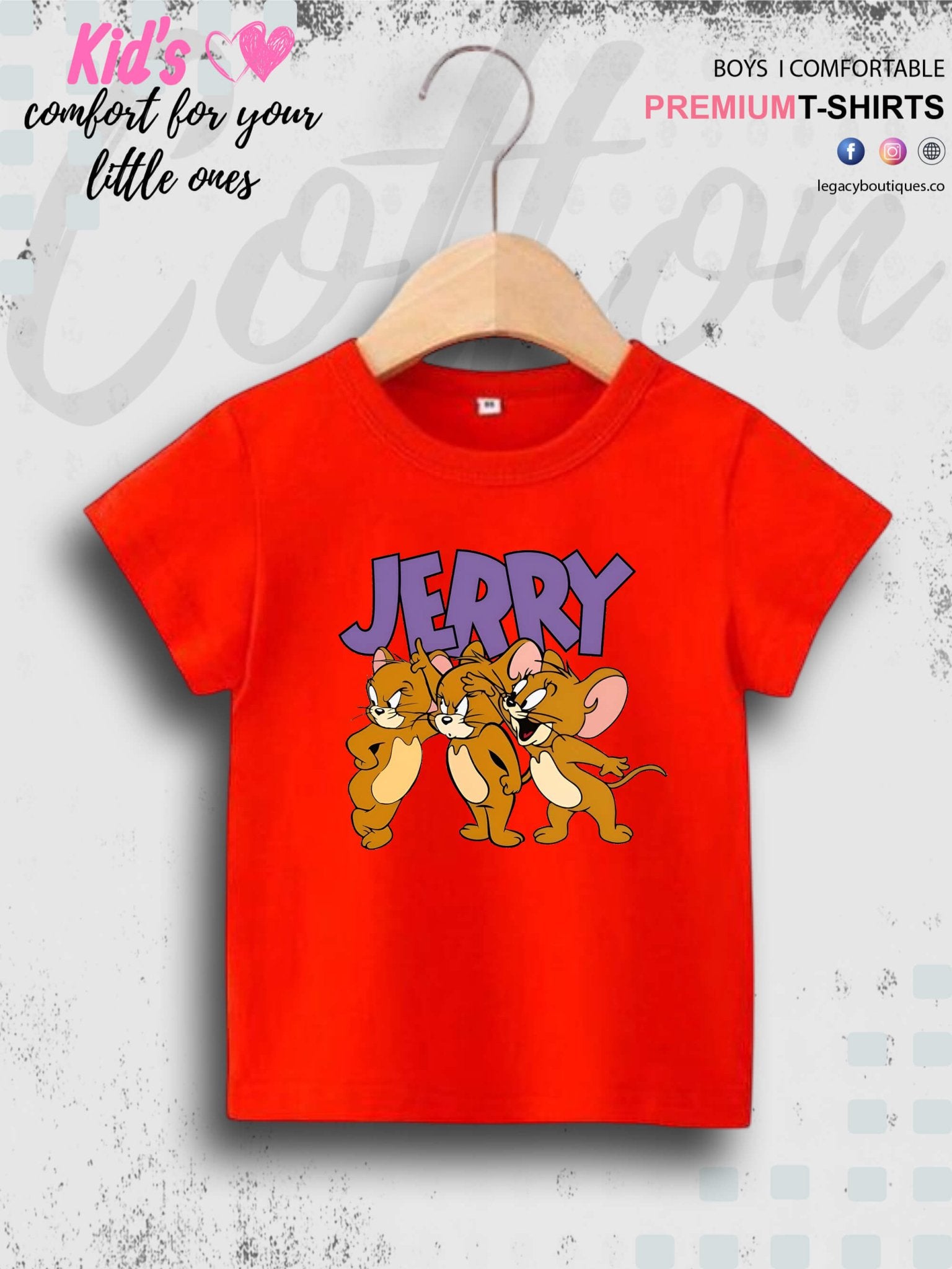 Jerry Printed Premium Quality T-Shirt For Baby Girls In Cheapest Price Only In BD Legacy Boutiques Legacy Boutiques