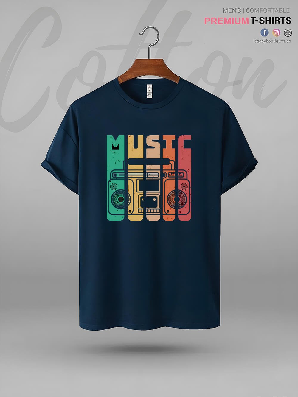Kaset Music On Printed Mens T shirt at a Resonable Price Legacy Boutiques Legacy Boutiques
