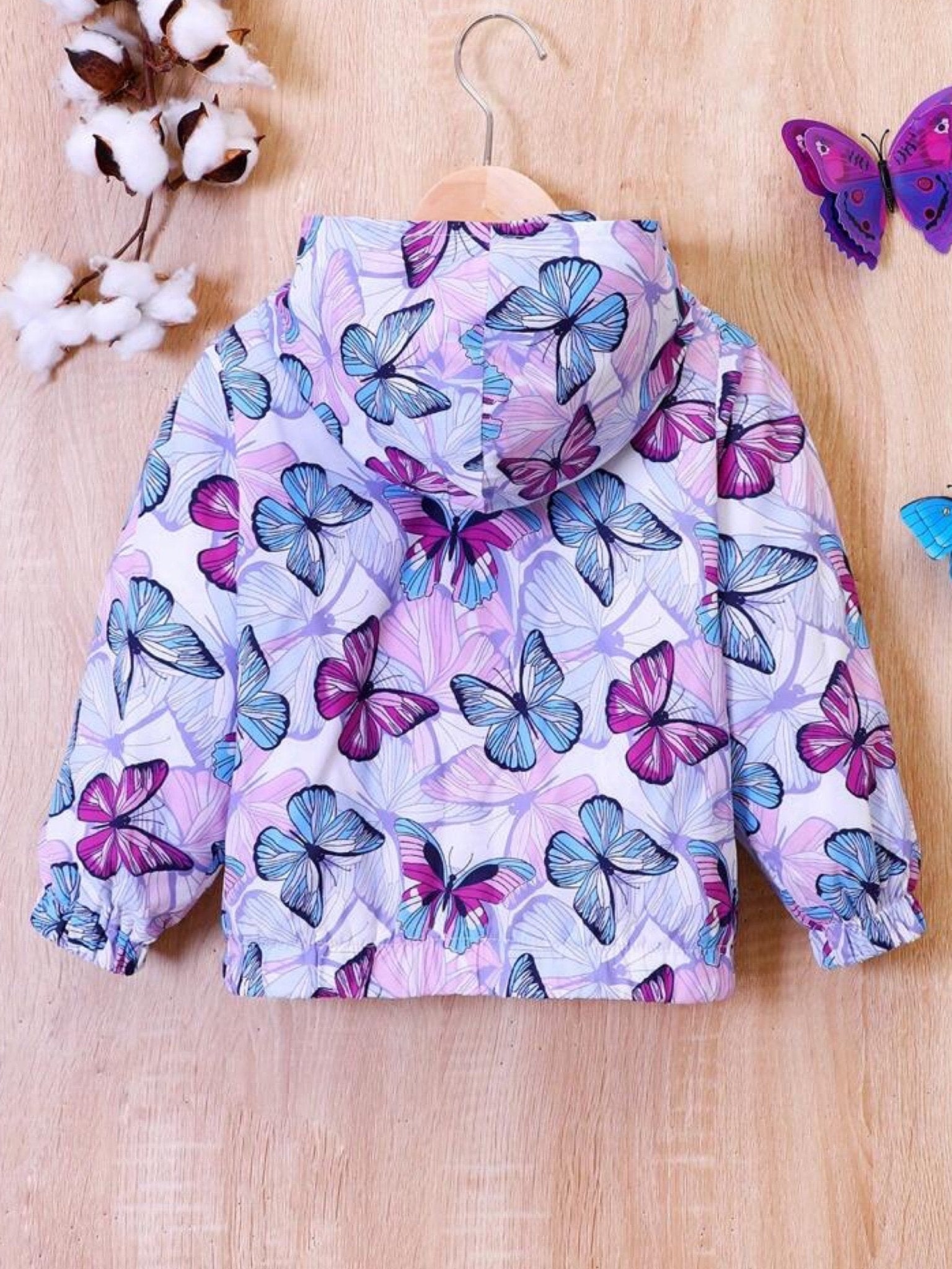 Kids butterfly printed hooded jacket Legacy Boutiques Legacy Boutiques