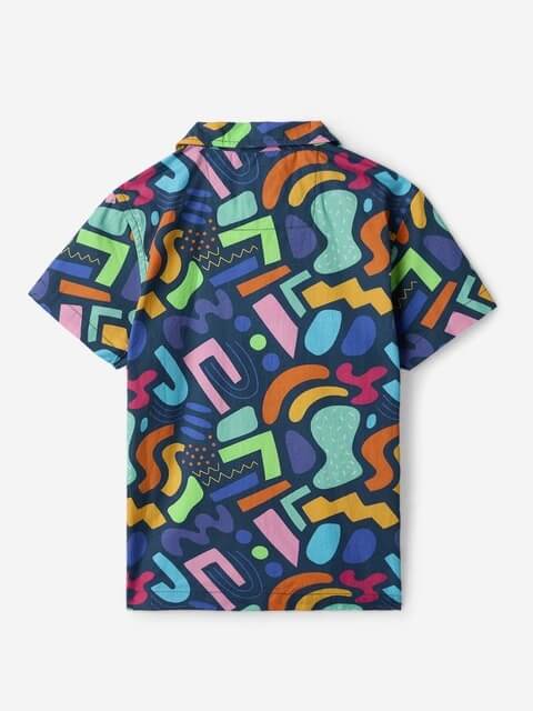 Kids Electric Abstract Patterned Short Sleeve Casual Button - Down Shirt Legacy Boutiques Legacy Boutiques