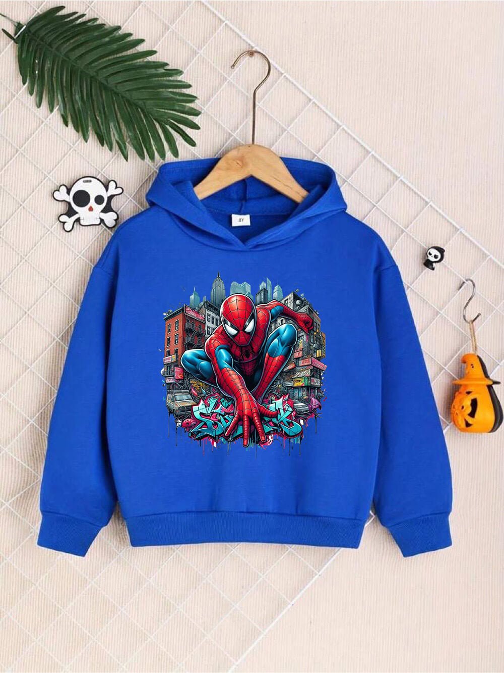 Kids Favorite Spider - Man On The Wall Printed Boys And Girls Cotton Hoodie Legacy Boutiques Bangladesh Legacy Boutiques Legacy Boutiques