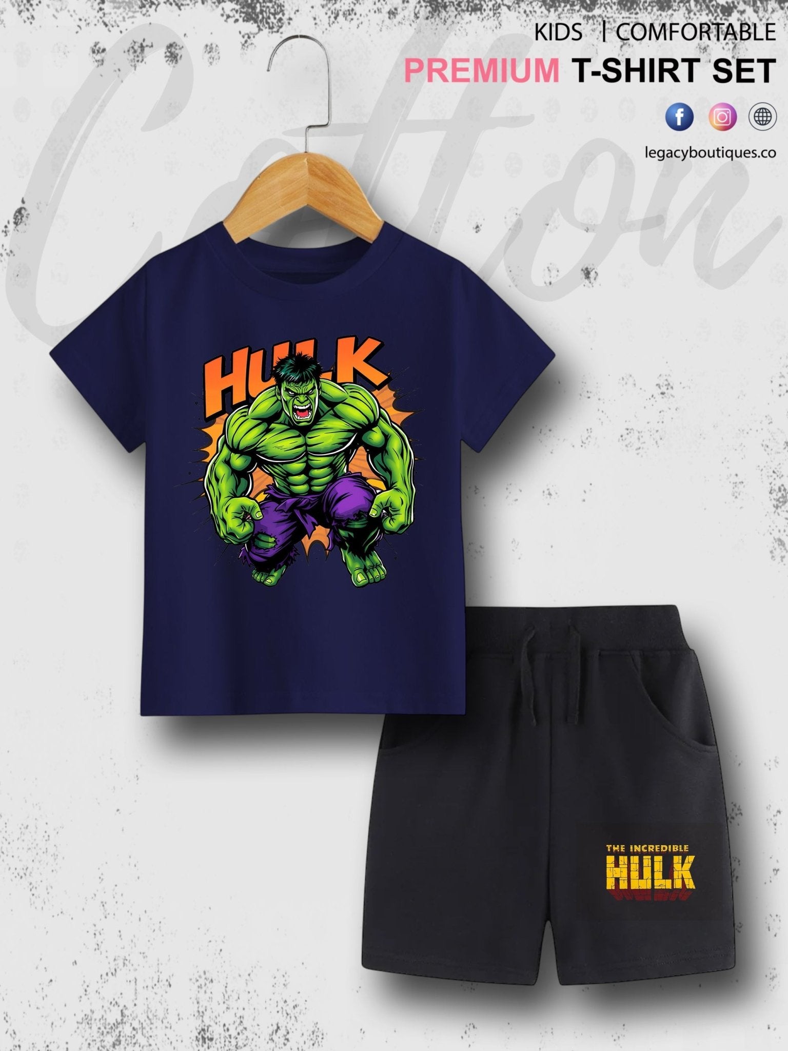 Kids Hulk Printed Pure Cotton T-shirt Legacy Boutiques Legacy Boutiques