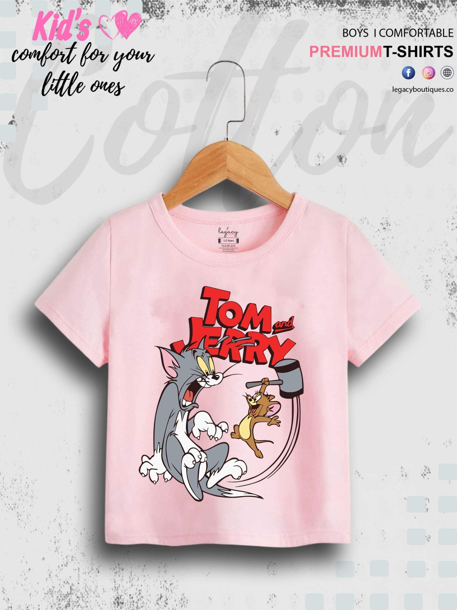 Kids Tom And Jerry Print 1 To 11 Year Boys Summer Time T-Shirt In Cheapest Price Only In Chittagong Legacy Boutiques Legacy Boutiques