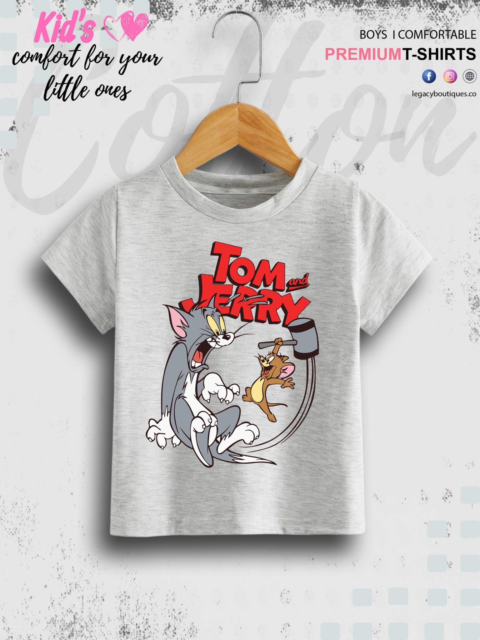 Kids Tom And Jerry Print 1 To 11 Year Boys Summer Time T-Shirt In Cheapest Price Only In Chittagong Legacy Boutiques Legacy Boutiques