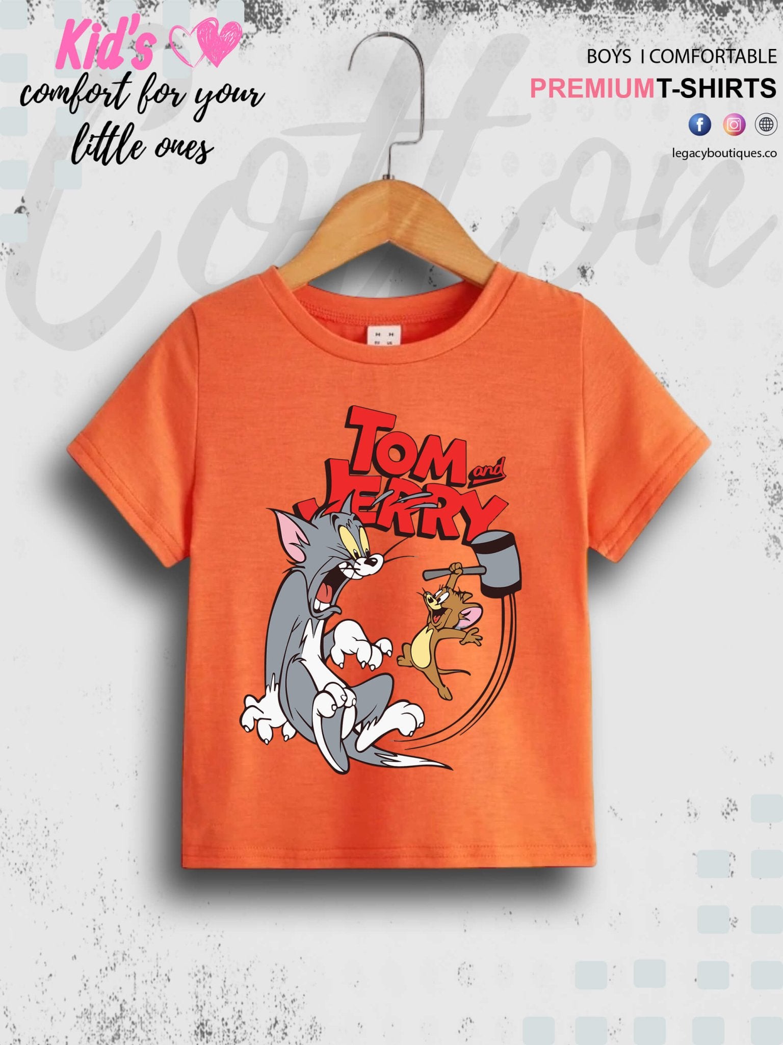 Kids Tom And Jerry Print 1 To 11 Year Boys Summer Time T-Shirt In Cheapest Price Only In Chittagong Legacy Boutiques Legacy Boutiques