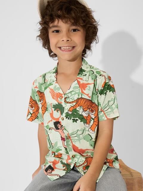 Kids Tropical Jungle Book Story Print Short Sleeve Resort Shirt Legacy Boutiques Legacy Boutiques