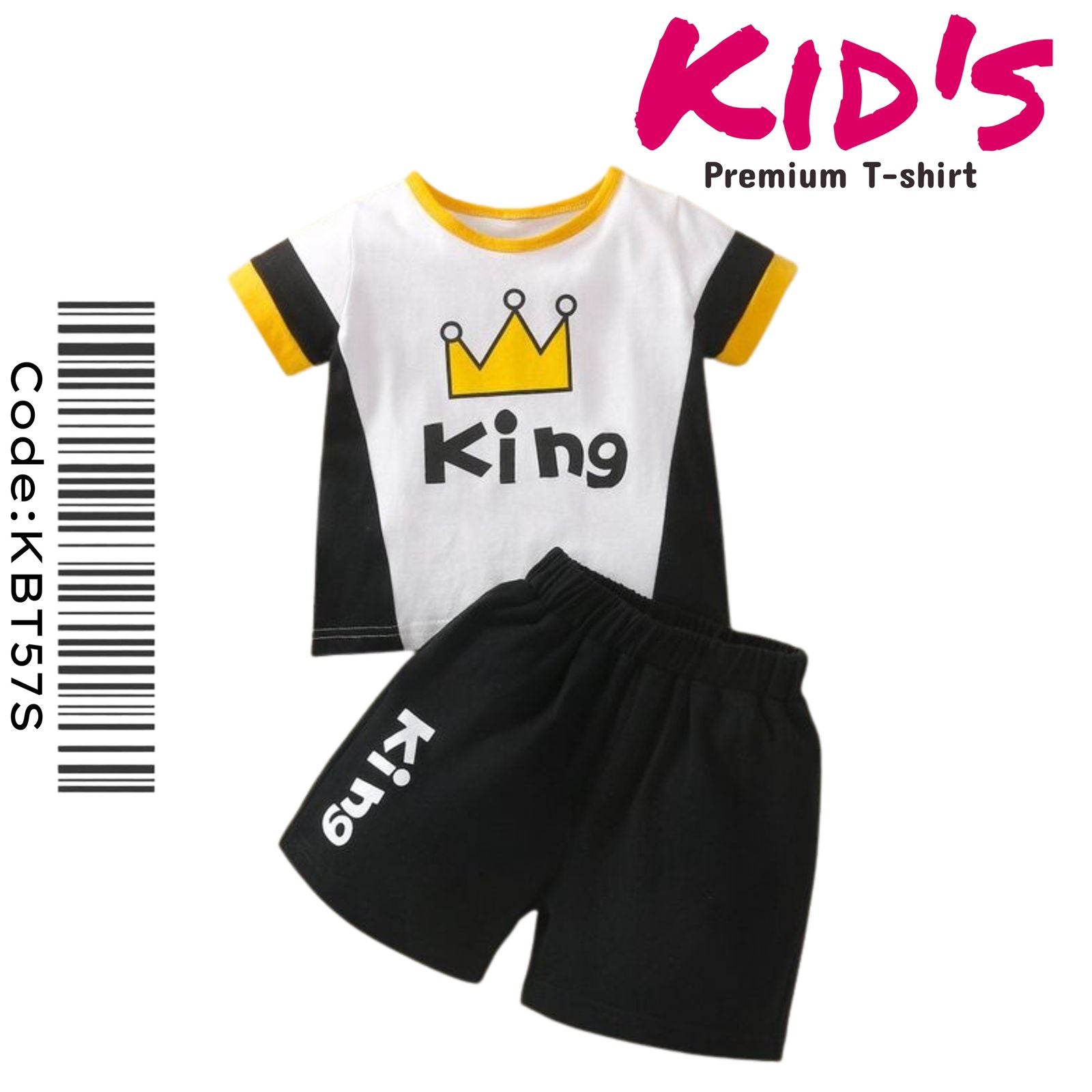 King Crown Print Baby & Kids Comfortable T-shirt Set Legacy Boutiques Legacy Boutiques