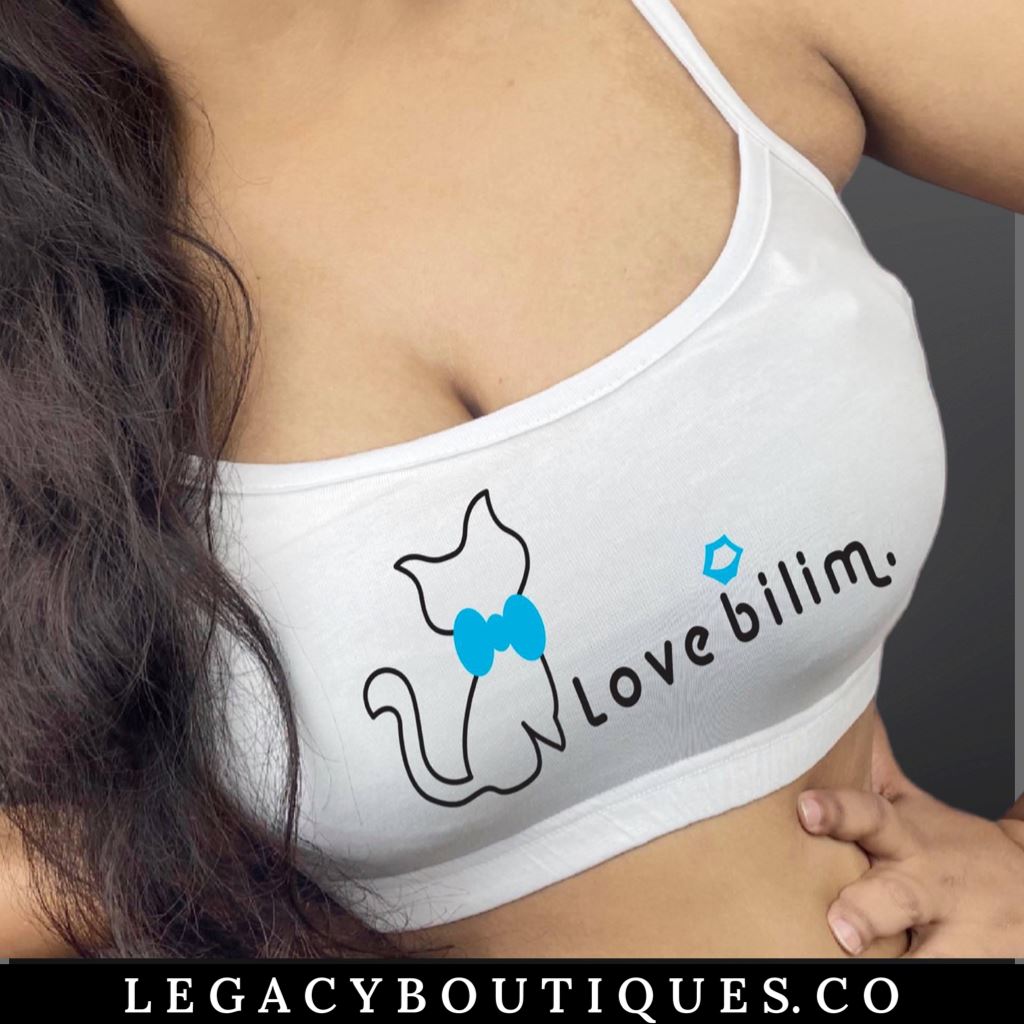 Kitty Print Soft Bra White Legacy Boutiques Legacy Boutiques