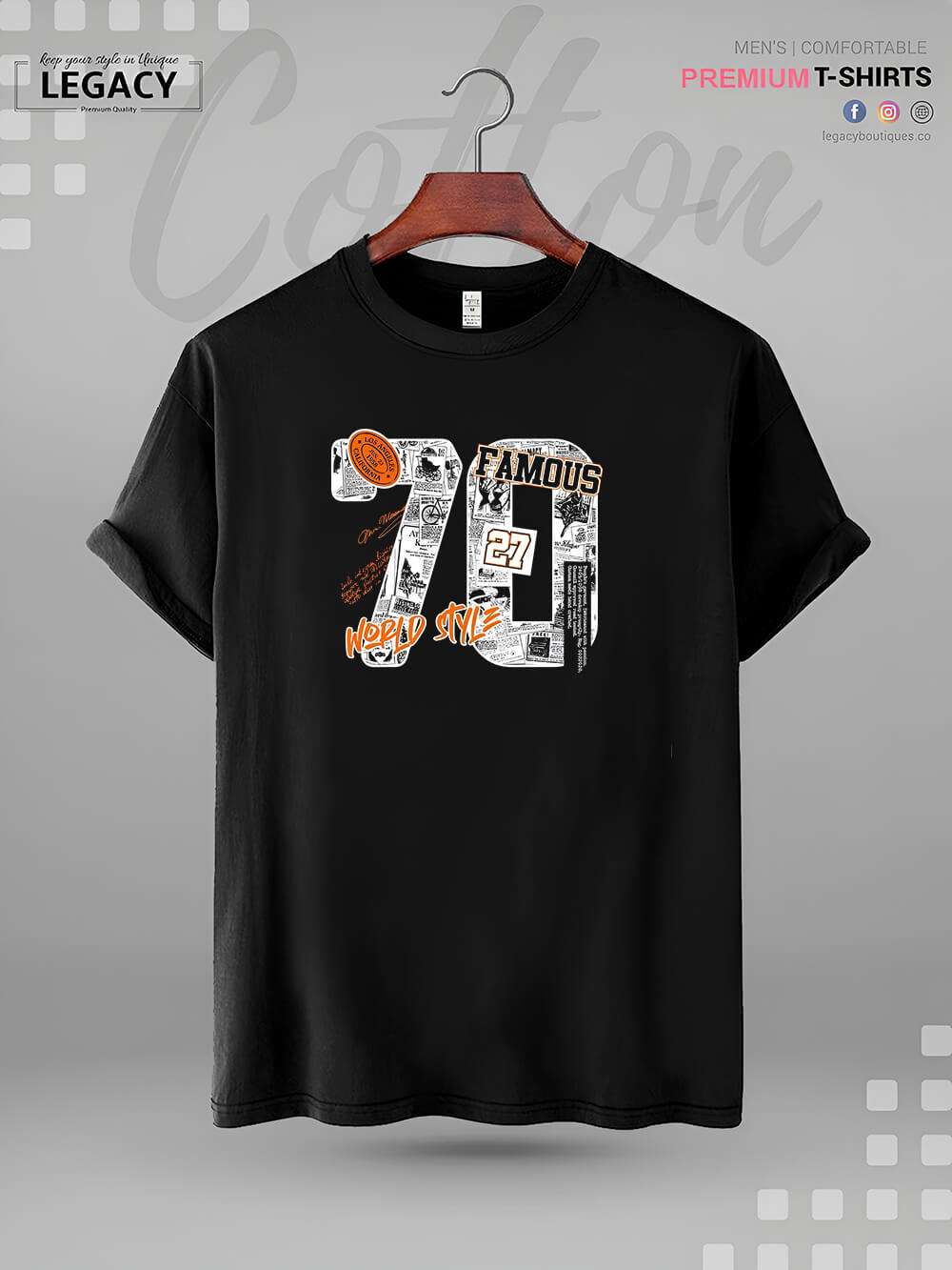 LA 27 Famous World Style Print High Quality Men&