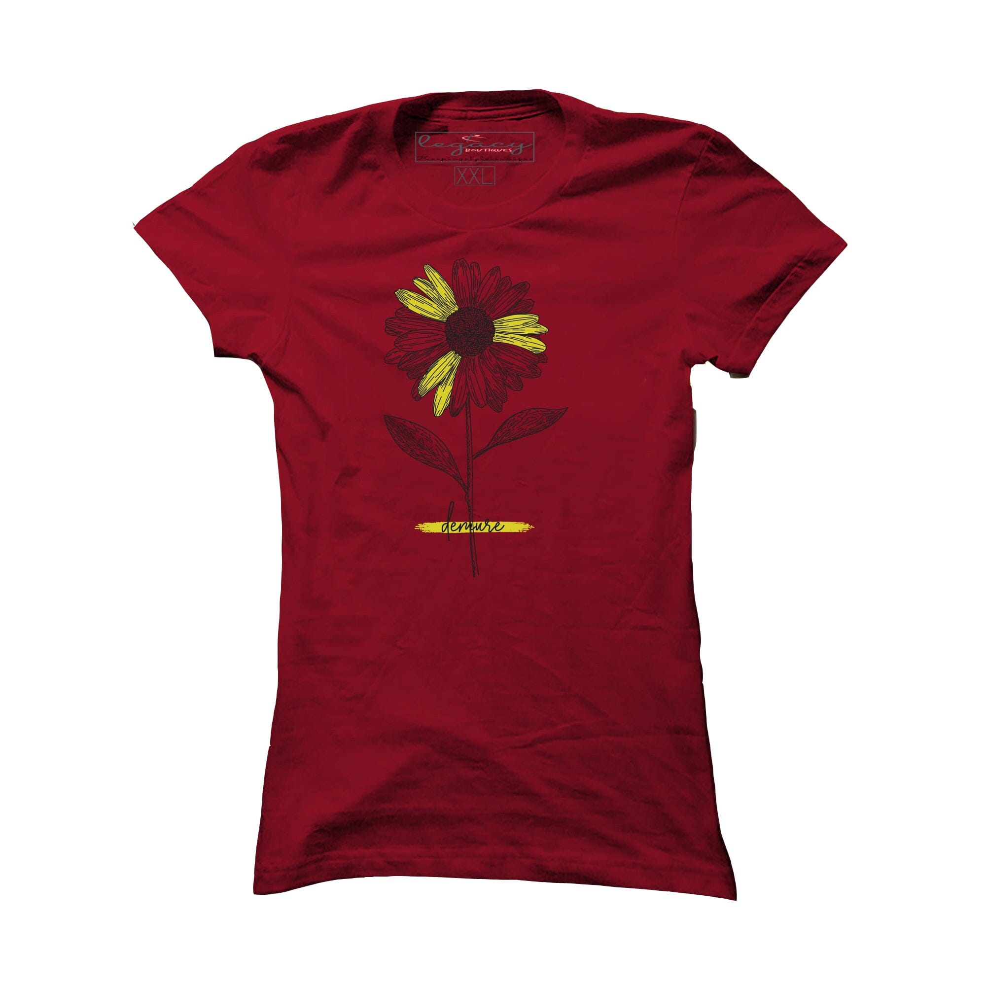 Ladies Short Sleeve cotton T-Shirt Maroon Legacy Boutiques Legacy Boutiques