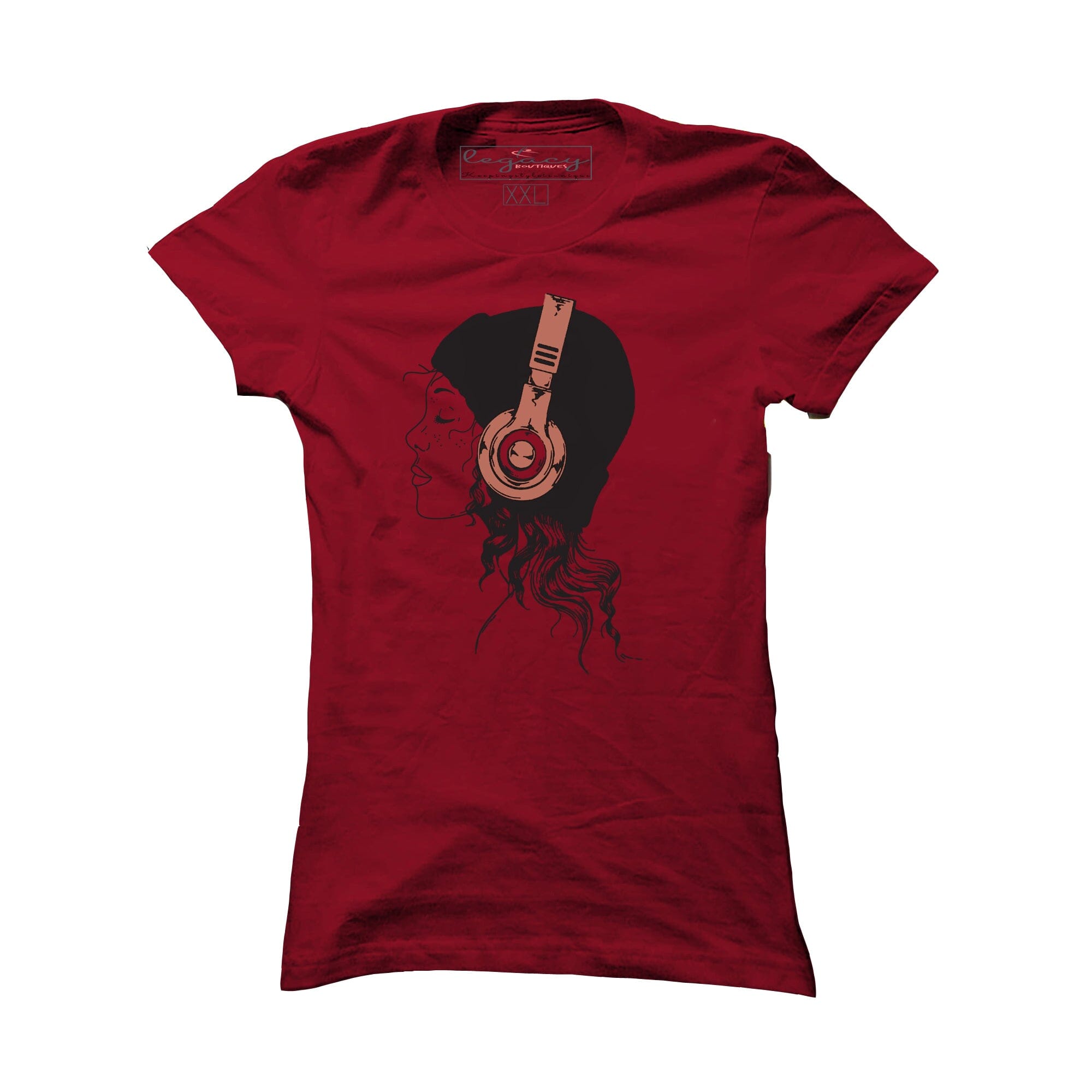Ladies Short Sleeve cotton T-Shirt Maroon Legacy Boutiques Legacy Boutiques