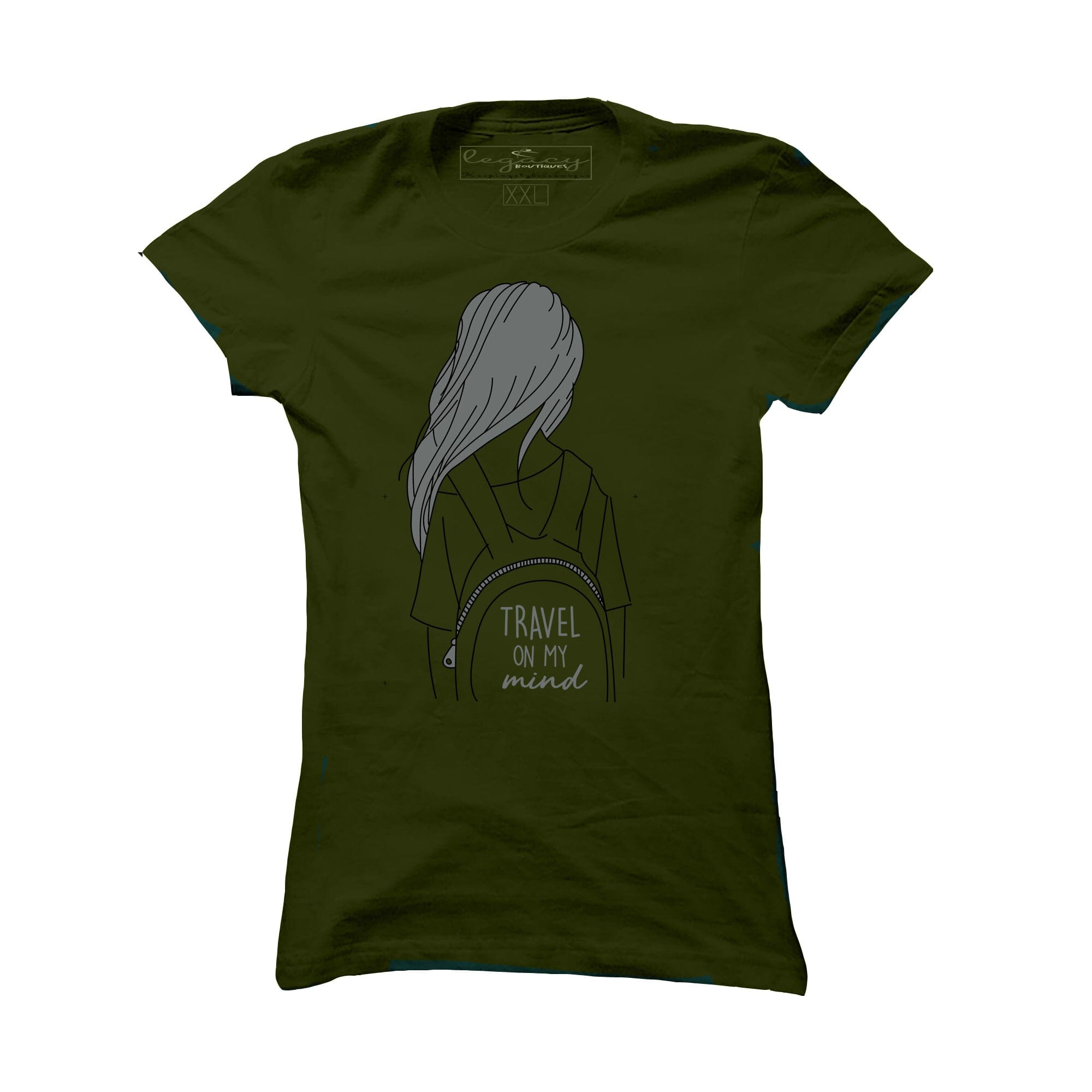Ladies Short Sleeve cotton T-Shirt Olive Legacy Boutiques Legacy Boutiques