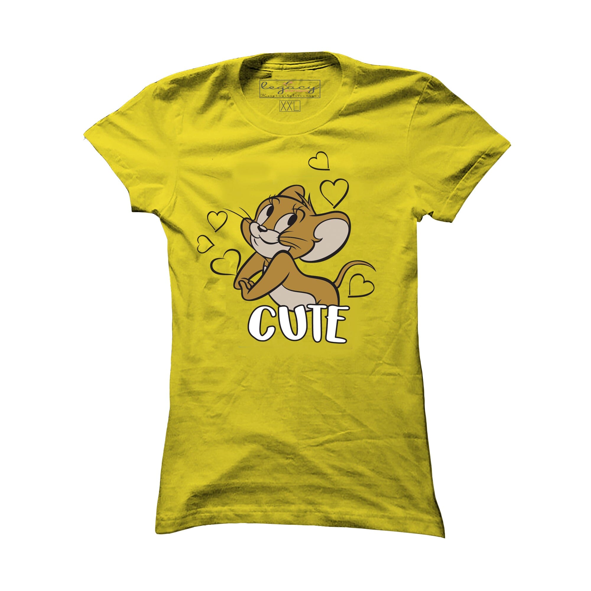 Ladies Short Sleeve cotton T-Shirt Yellow Legacy Boutiques Legacy Boutiques