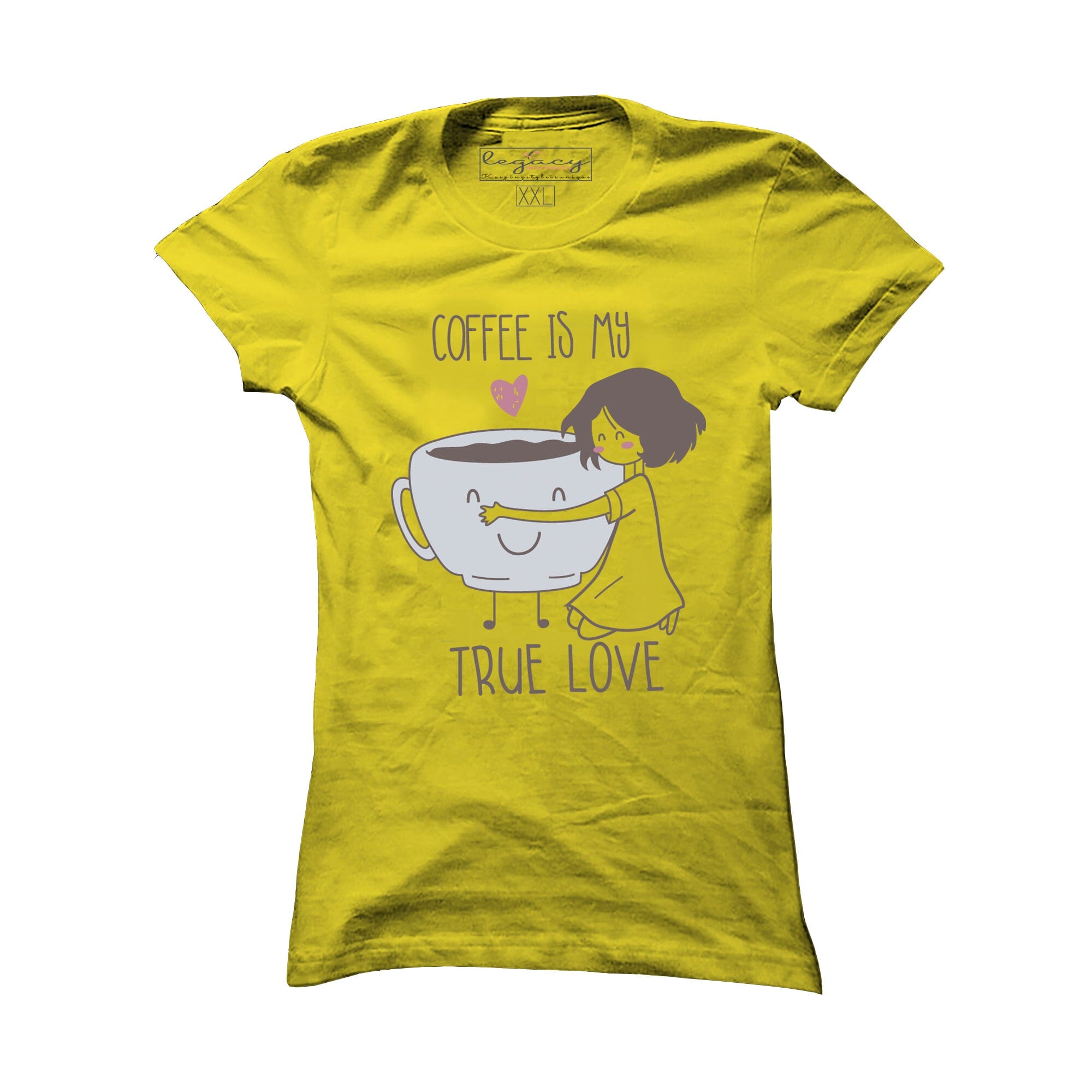 Ladies Short Sleeve cotton T-Shirt Yellow Legacy Boutiques Legacy Boutiques