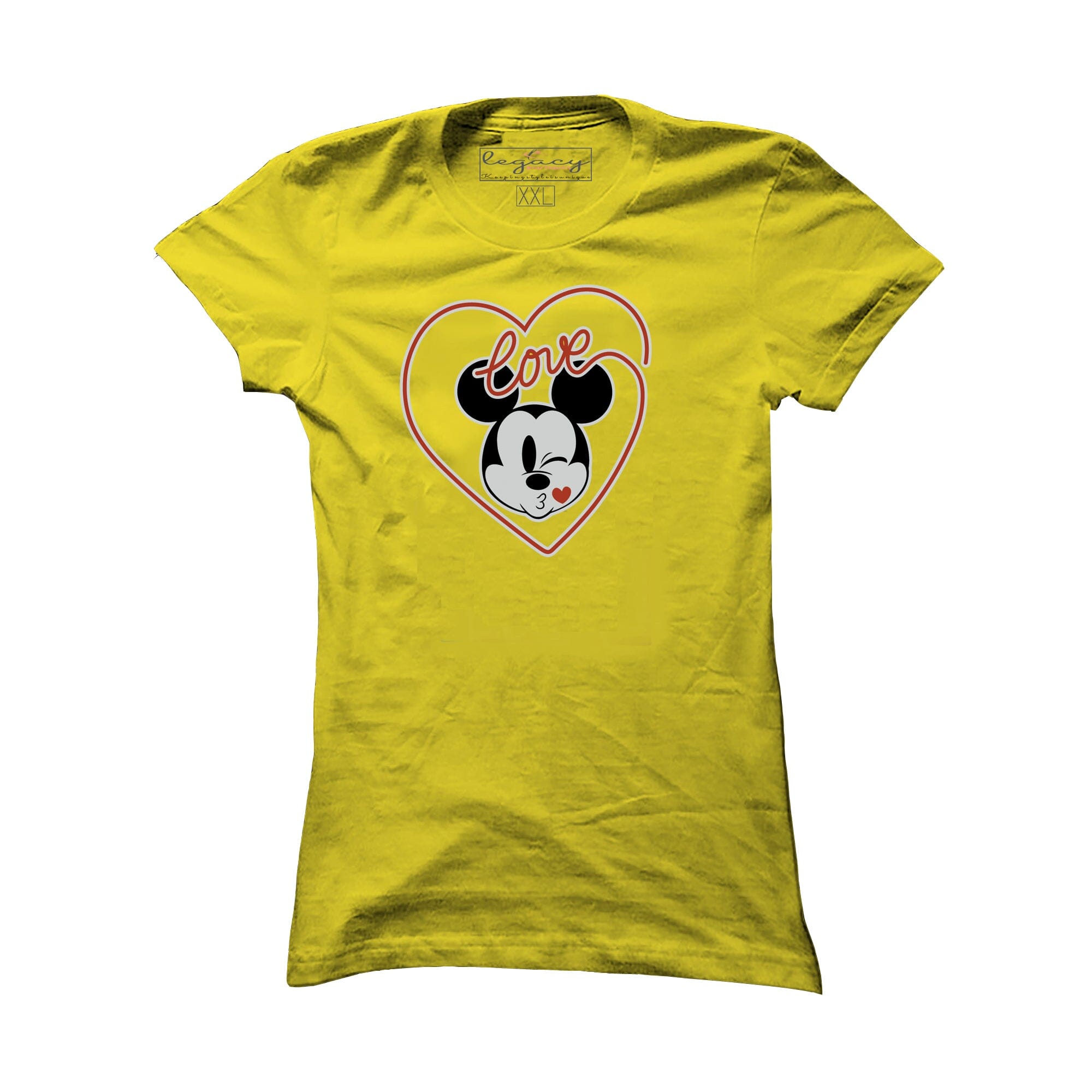 Ladies Short Sleeve cotton T-Shirt Yellow Legacy Boutiques Legacy Boutiques
