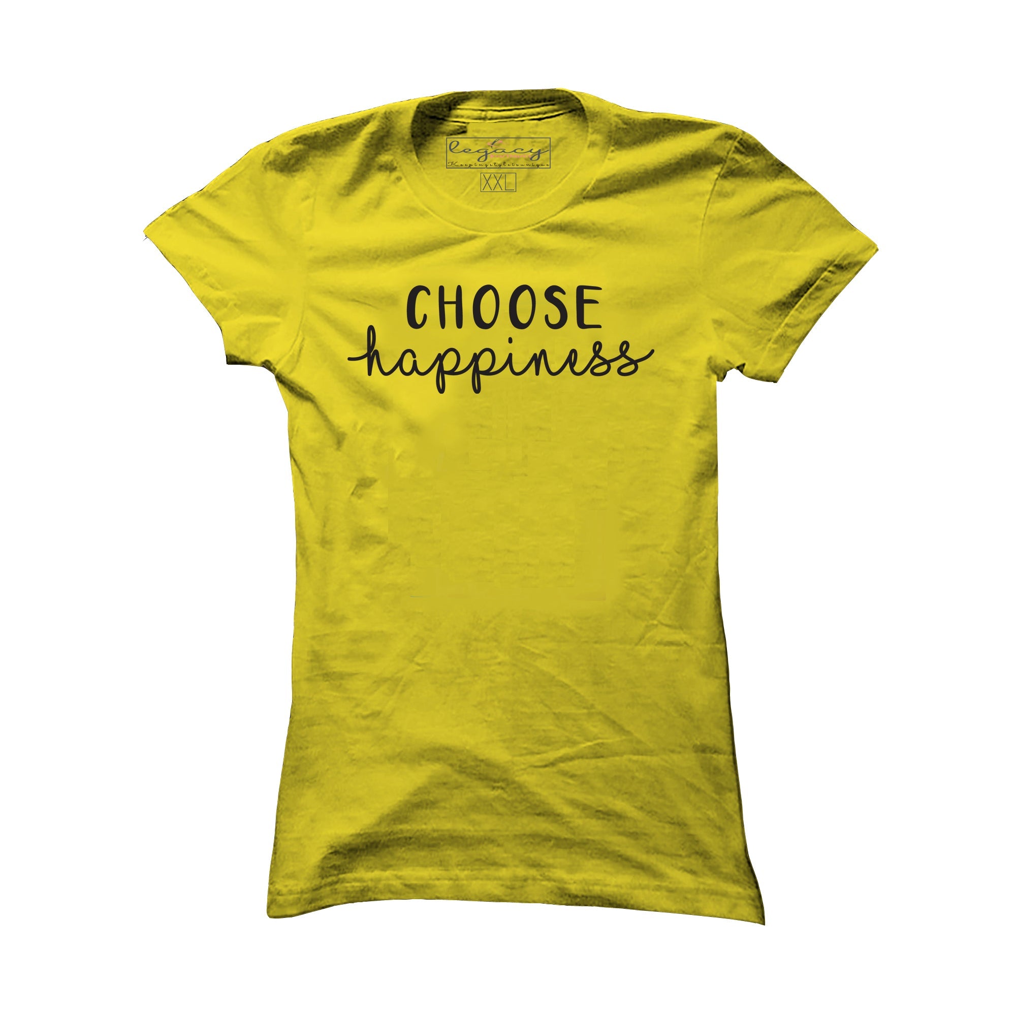 Ladies Short Sleeve cotton T-Shirt Yellow Legacy Boutiques Legacy Boutiques
