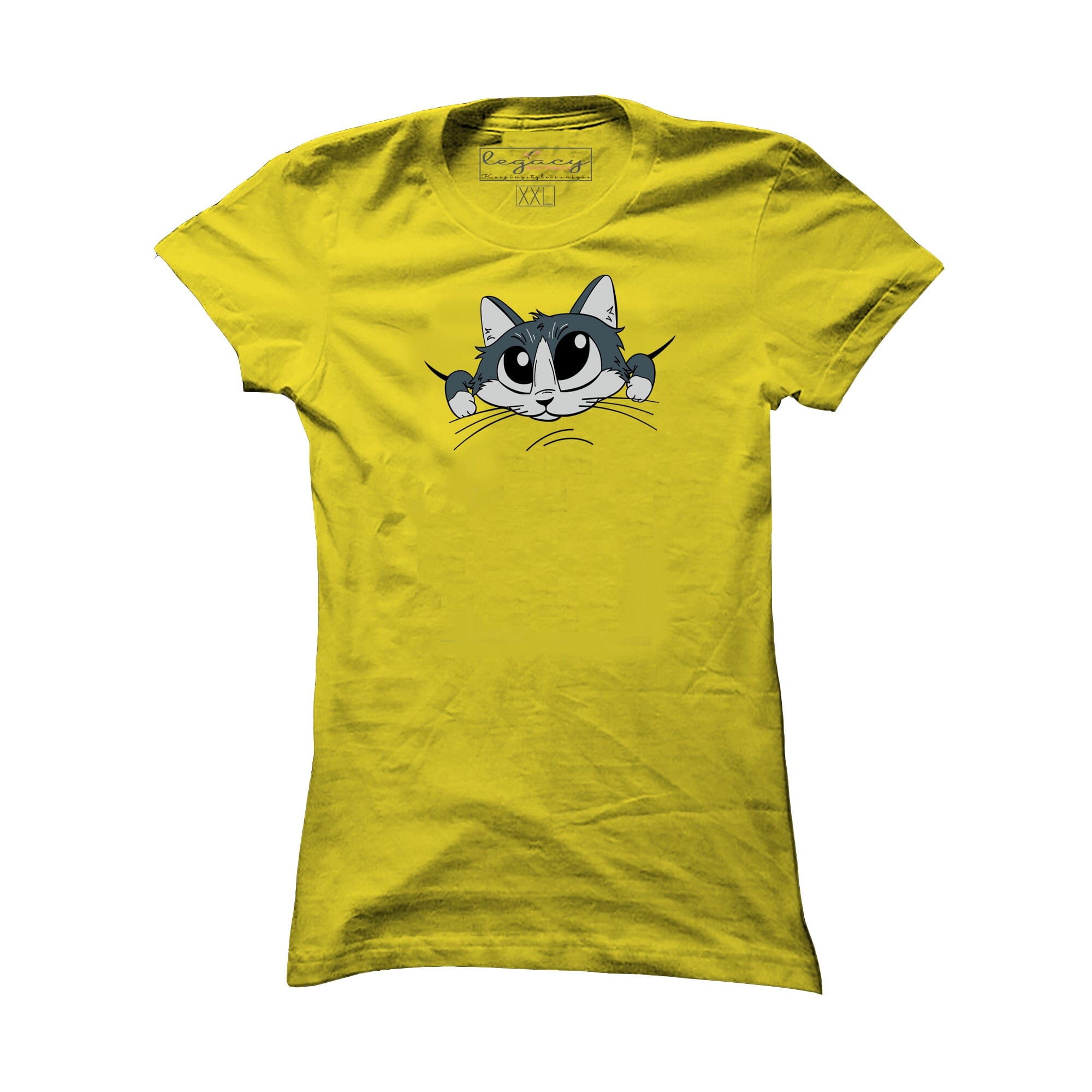 Ladies Short Sleeve cotton T-Shirt Yellow Legacy Boutiques Legacy Boutiques