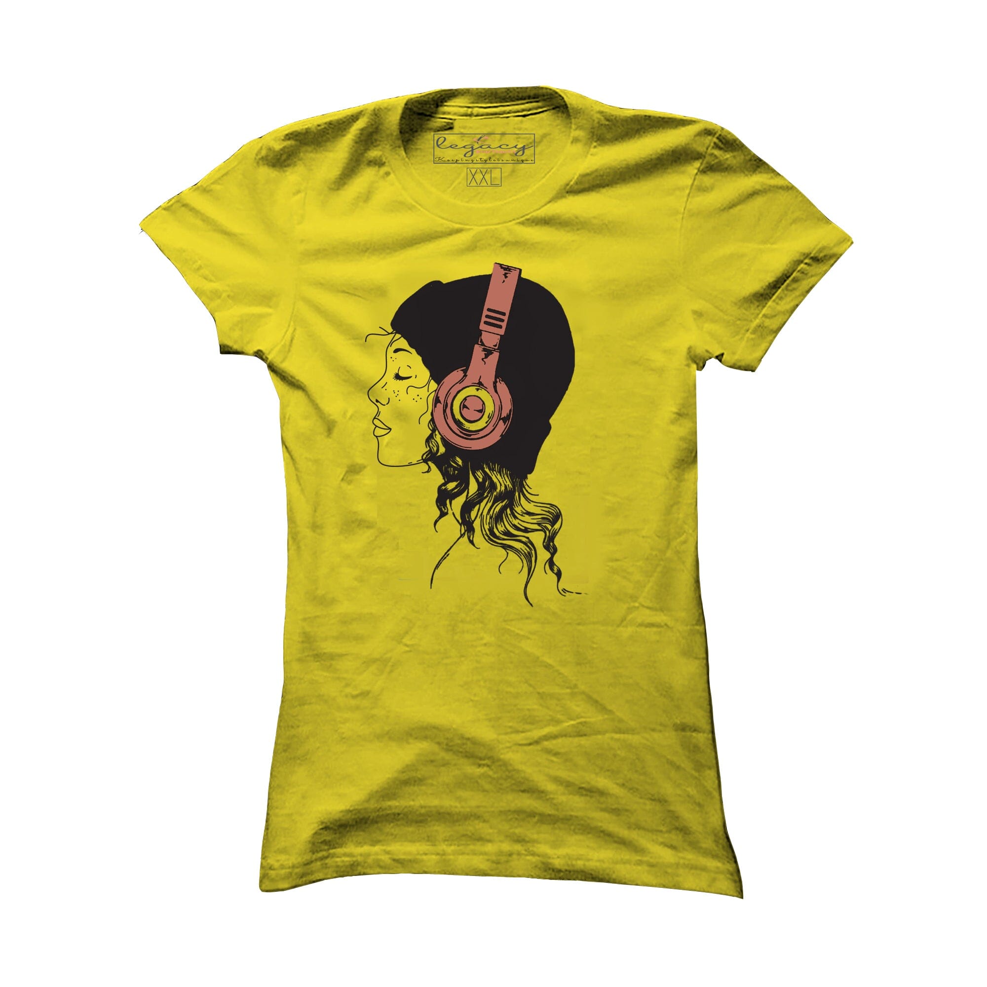 Ladies Short Sleeve cotton T-Shirt Yellow Legacy Boutiques Legacy Boutiques