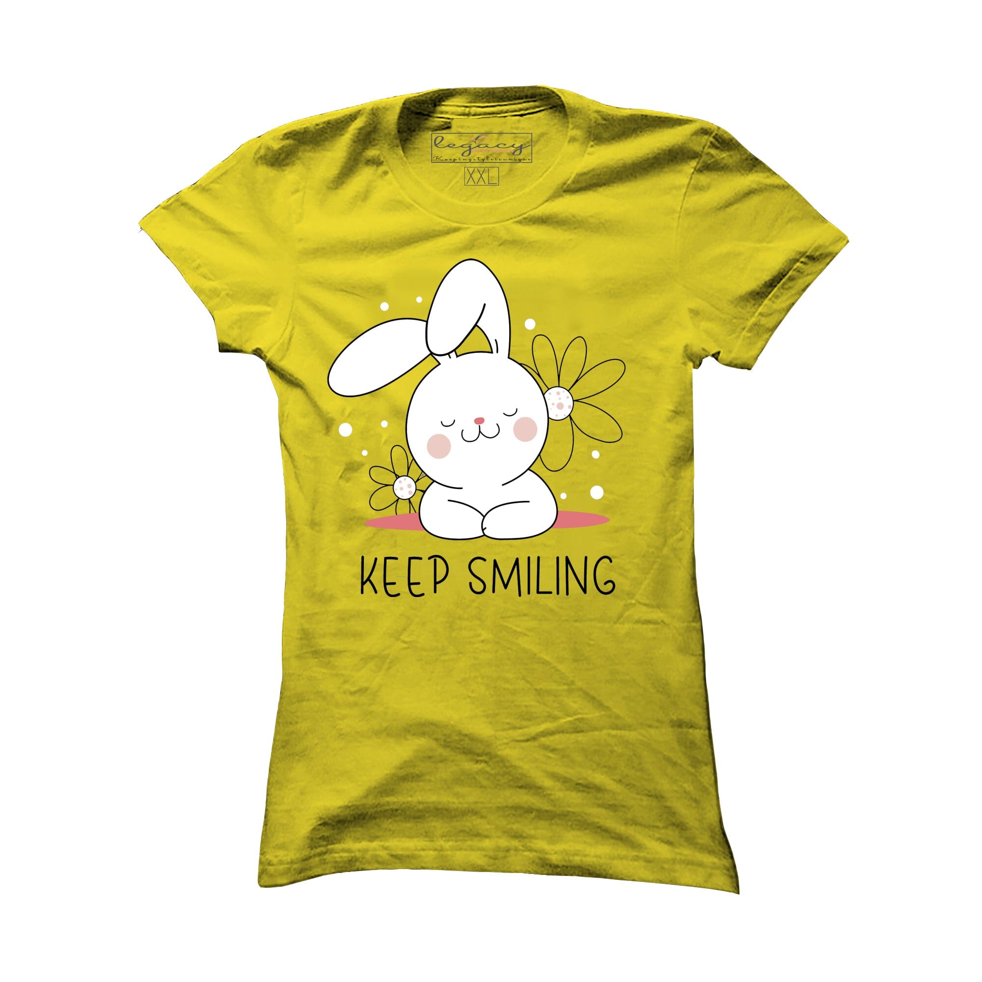 Ladies Short Sleeve cotton T-Shirt Yellow Legacy Boutiques Legacy Boutiques