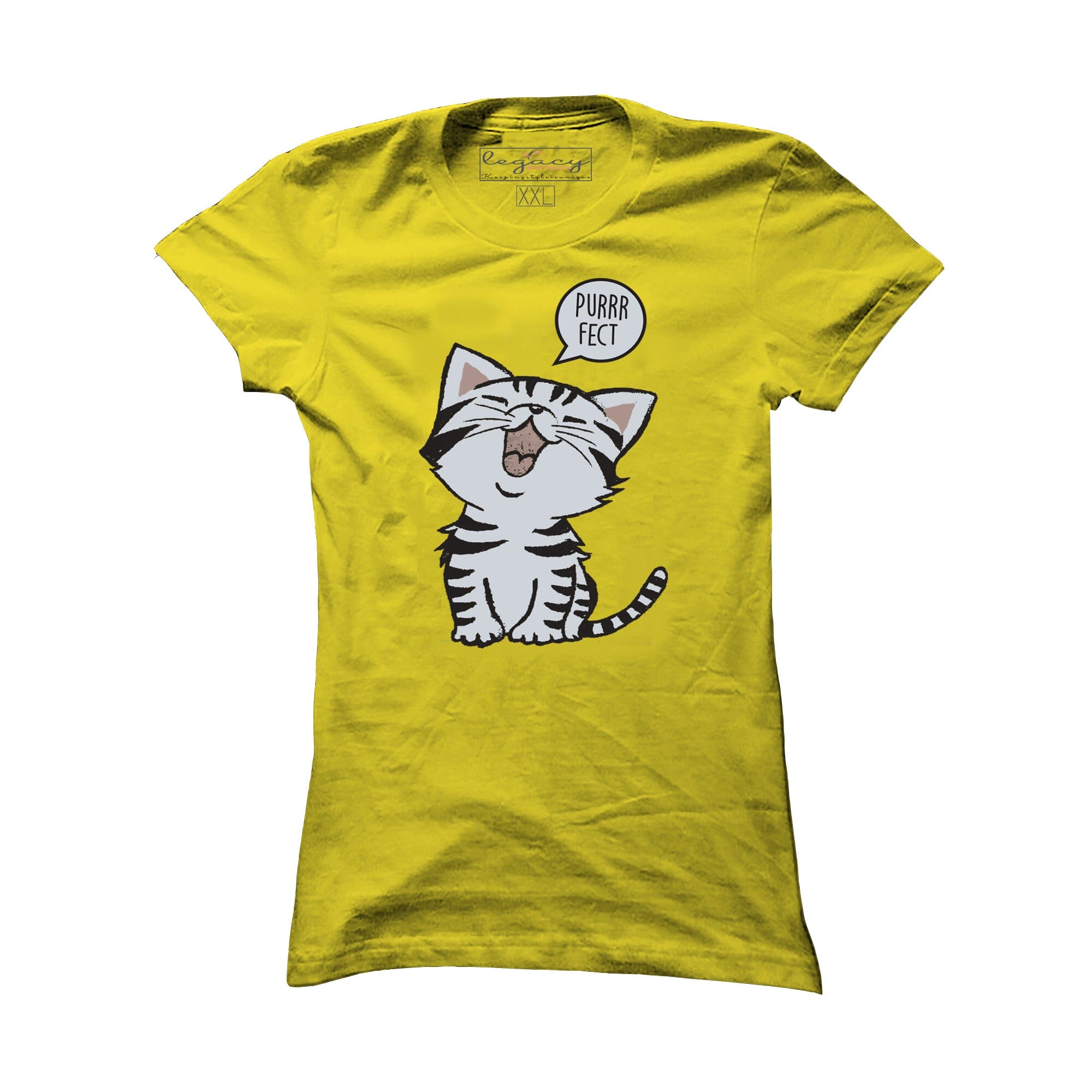 Ladies Short Sleeve cotton T-Shirt Yellow Legacy Boutiques Legacy Boutiques