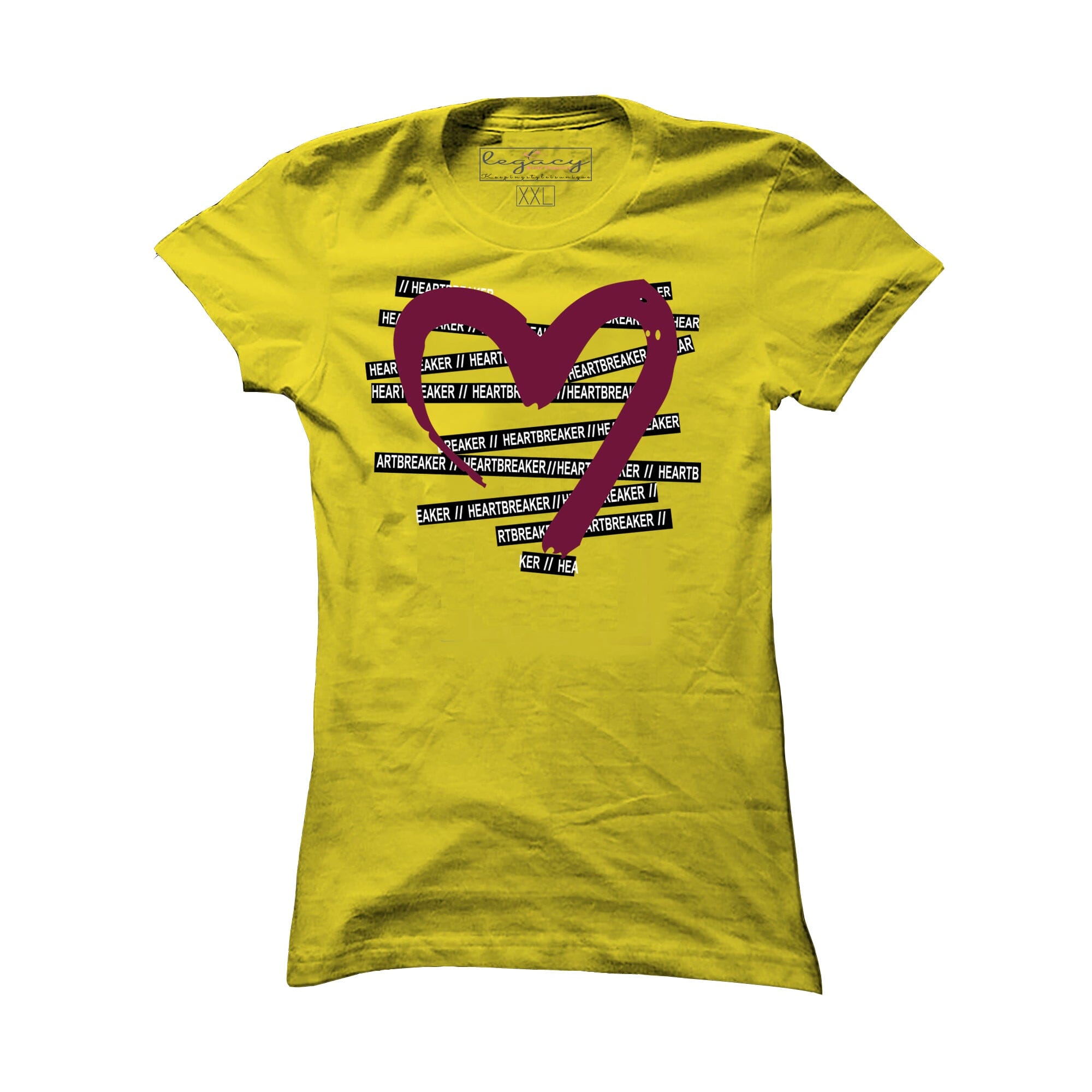 Ladies Short Sleeve cotton T-Shirt Yellow Legacy Boutiques Legacy Boutiques