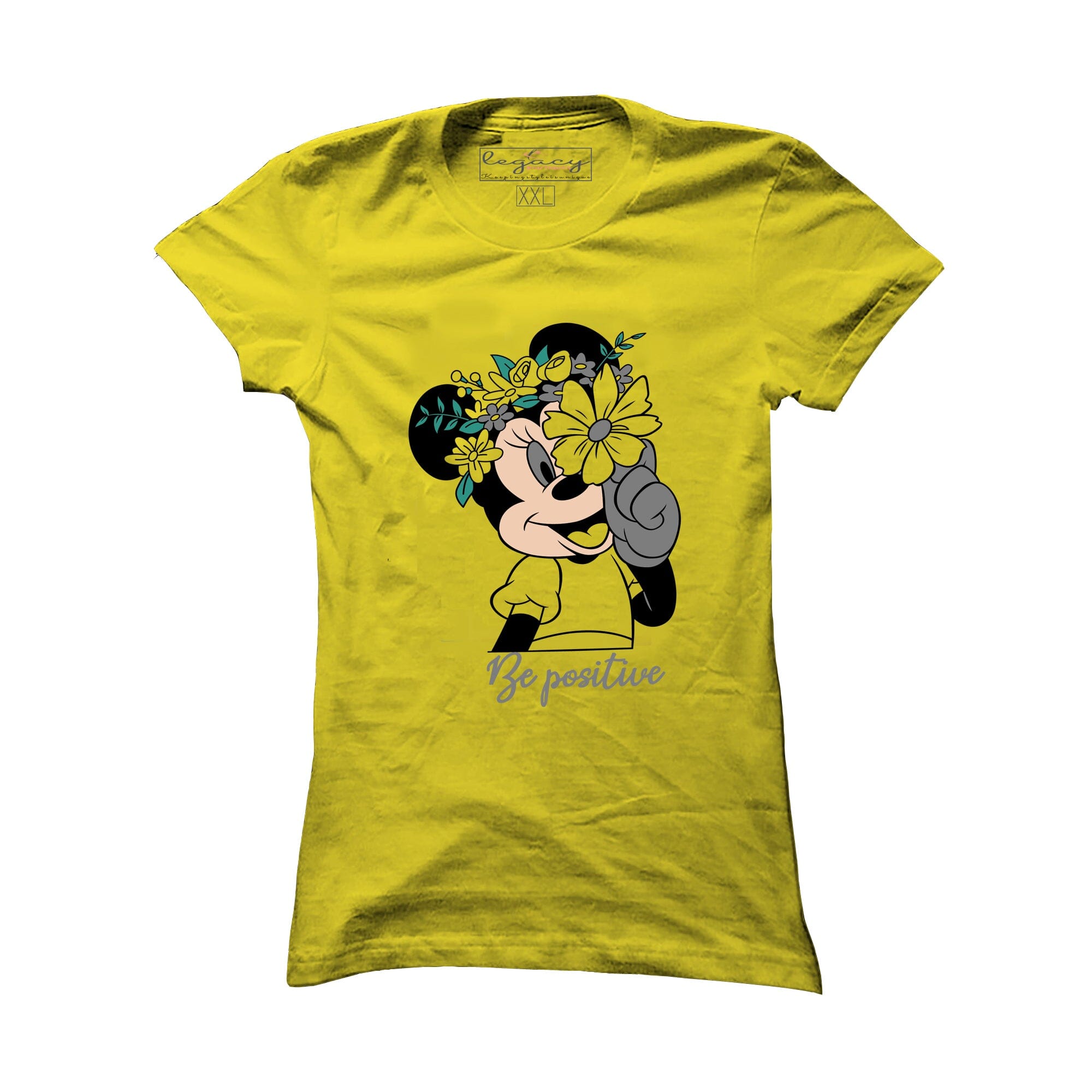 Ladies Short Sleeve cotton T-Shirt Yellow Legacy Boutiques Legacy Boutiques