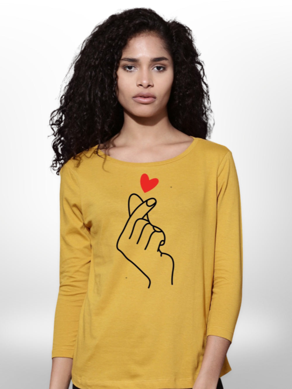 Heart Printed Womens  4 Quarter Sleeve T-Shirt - Legacy Boutiques
