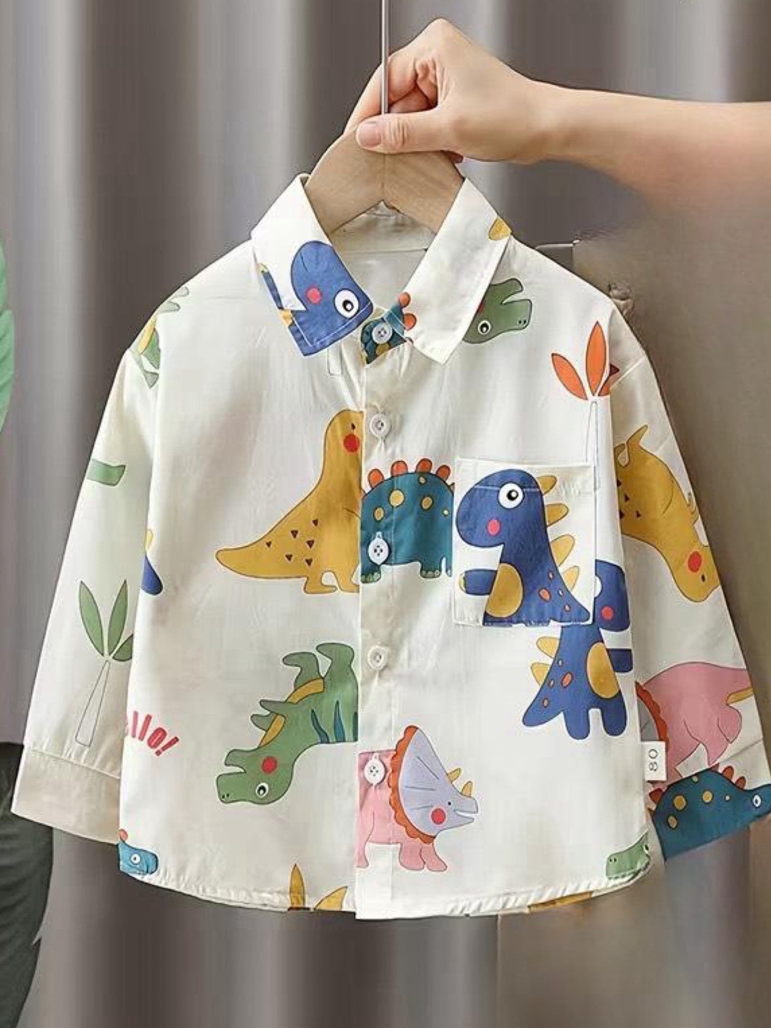 Little Explorer Multicolor Dino Graphic Long Sleeve Shirt Legacy Boutiques Legacy Boutiques