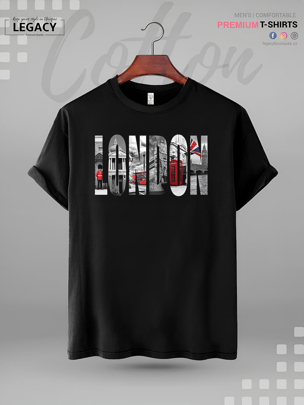 LONDON Print Good Quality Men&