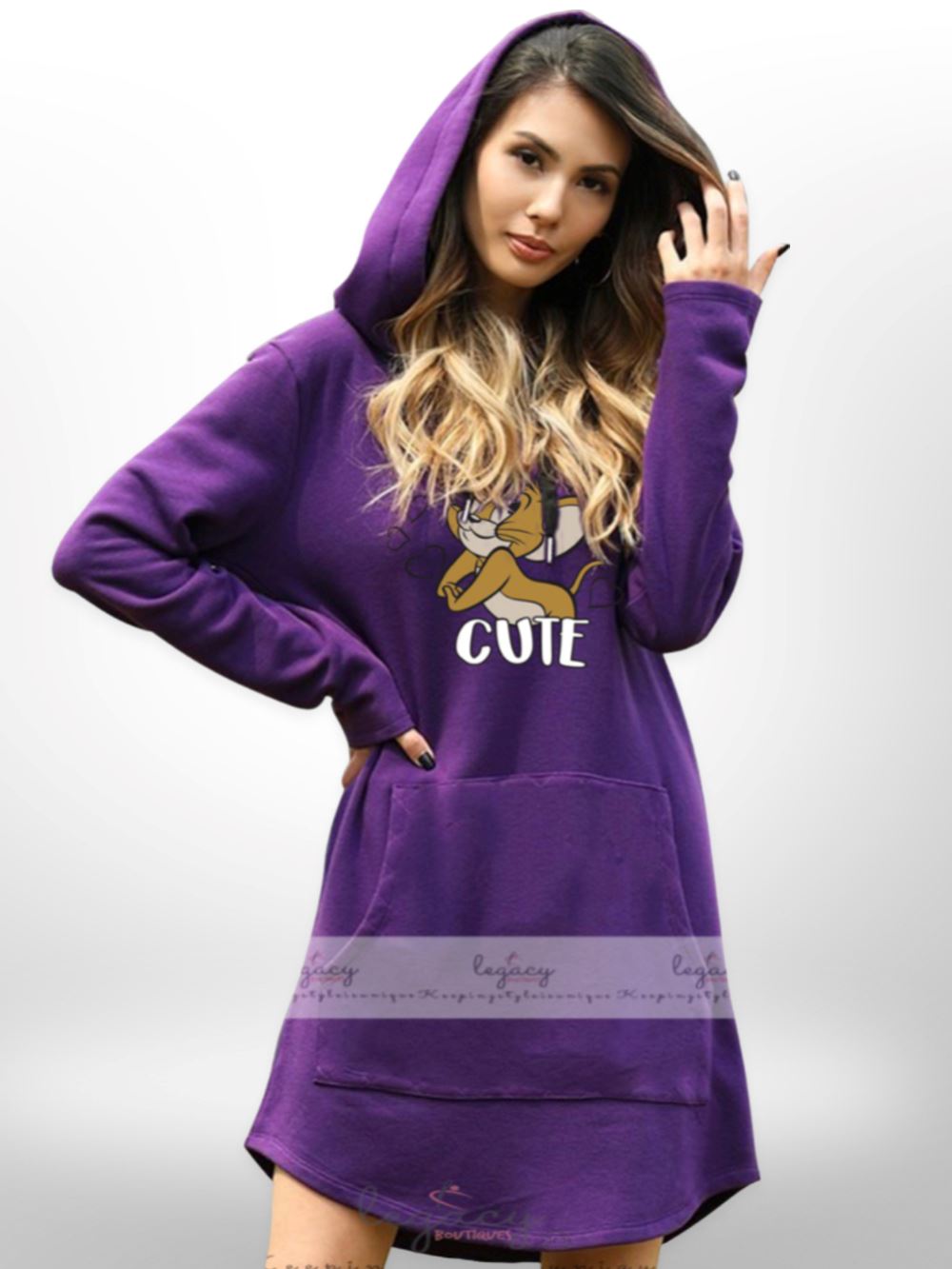 Long Length Pocket Sweatshirt & Hoodies Women&