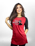 Long T-shirt Talk To me Printed Raglan Sleeve Side Pocket For Women&