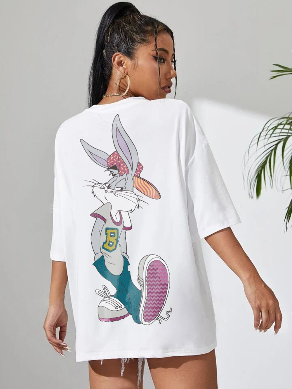 Looney Tunes: Bunny Stay Cool Graphic Printed Womens Drop Shoulder T-shirt Legacy Boutiques Dhaka Legacy Boutiques Legacy Boutiques
