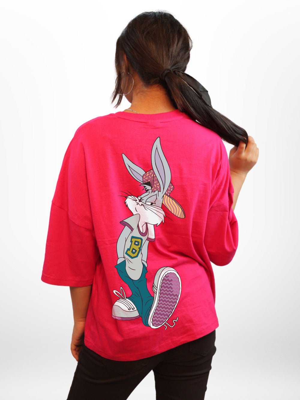 Looney Tunes: Bunny Stay Cool Graphic Printed Womens Drop Shoulder T-shirt Legacy Boutiques Dhaka Legacy Boutiques Legacy Boutiques
