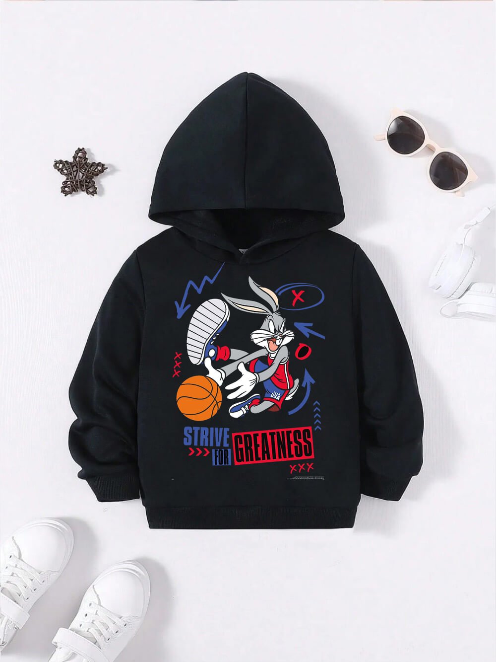 Looney Tunes Cartoon Bugs Bunny Greatness Printed Kids Casual Cotton Hoodie Legacy Boutiques Bangladesh Legacy Boutiques Legacy Boutiques