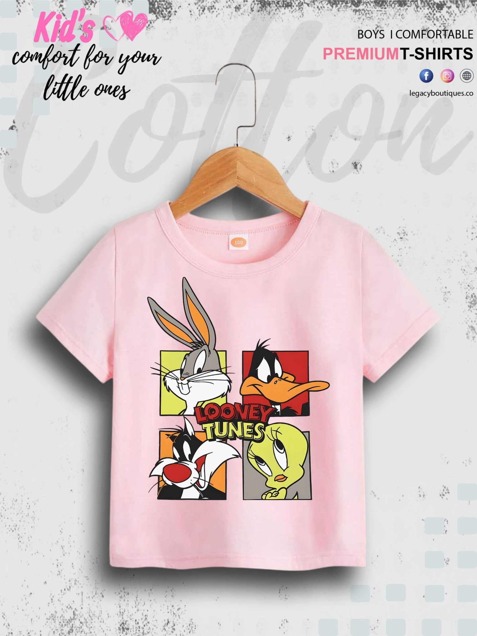Looney Tunes Cartoon Printed 1 To 11 Year Girls Summer Time T-Shirt In Lowest Price Only In BD Legacy Boutiques Legacy Boutiques