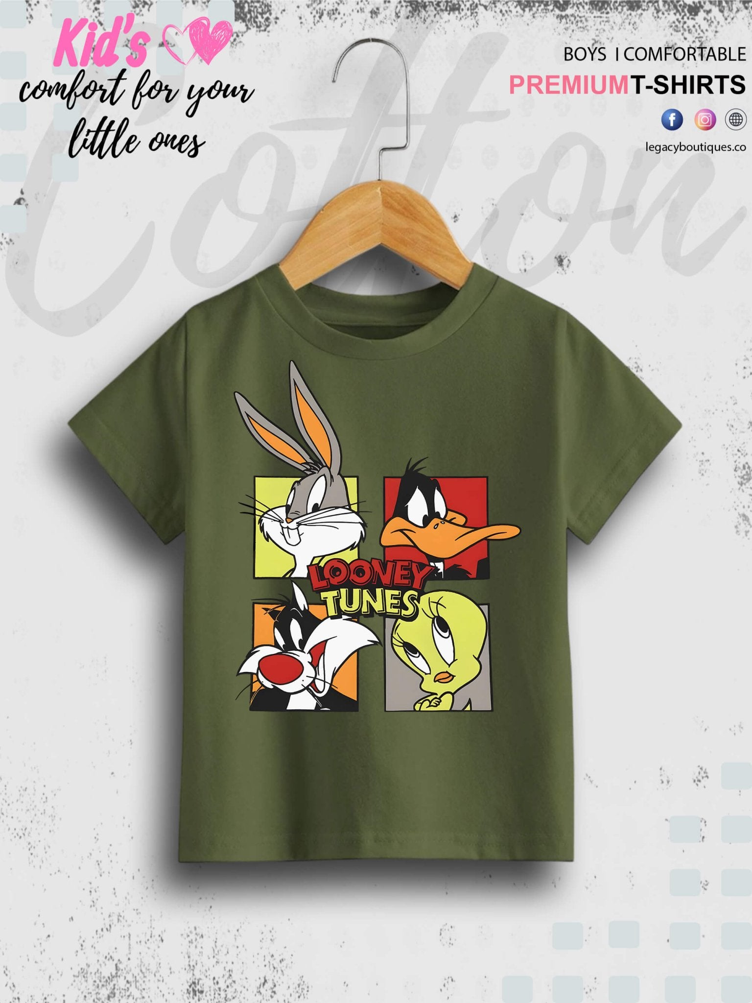Looney Tunes Cartoon Printed 1 To 11 Year Girls Summer Time T-Shirt In Lowest Price Only In BD Legacy Boutiques Legacy Boutiques