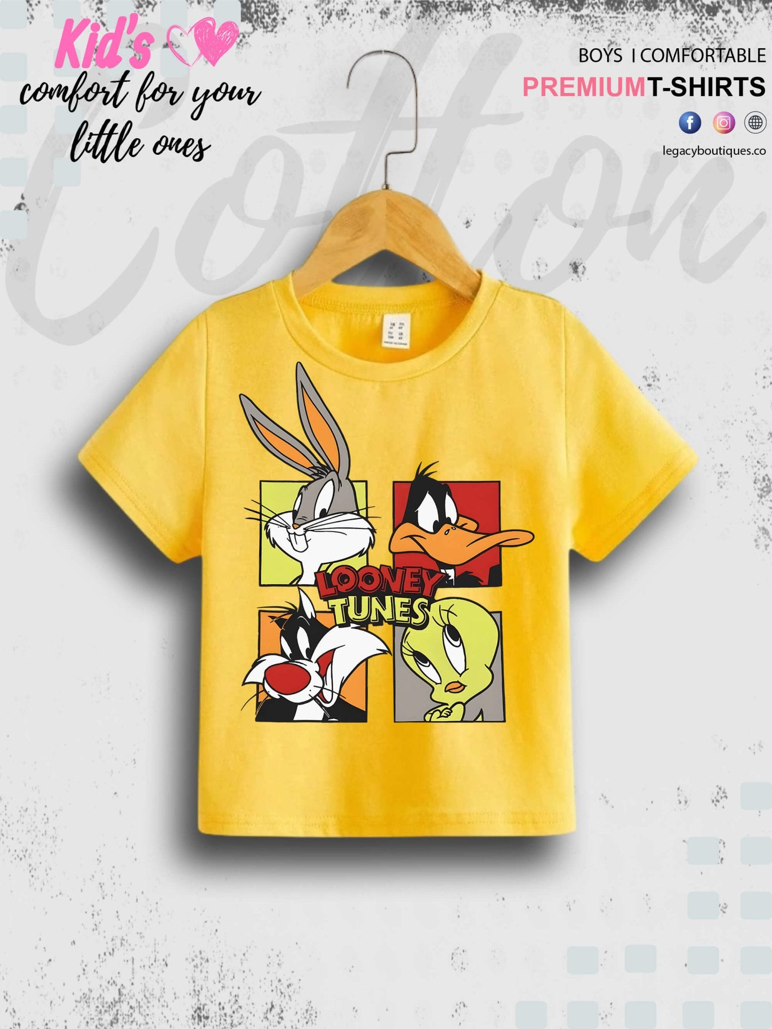 Looney Tunes Cartoon Printed 1 To 11 Year Girls Summer Time T-Shirt In Lowest Price Only In BD Legacy Boutiques Legacy Boutiques
