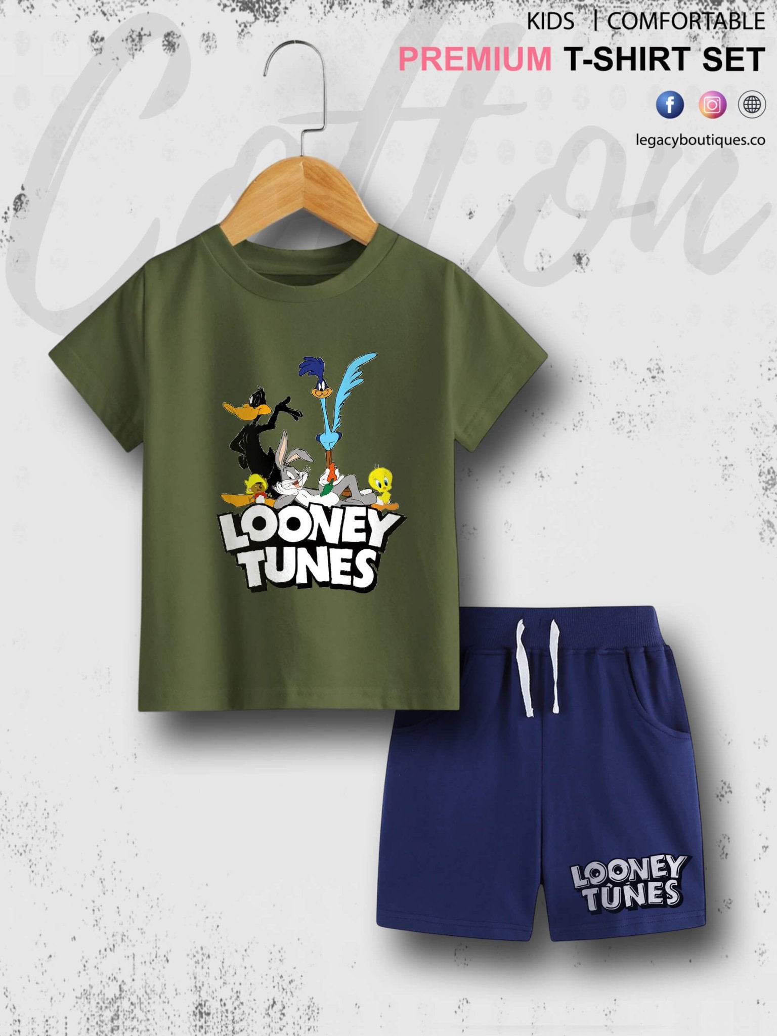 Looney Tunes Kids Casual 6 Month To 6 Year Summer Time Babies T-shirt Set Legacy Boutiques Legacy Boutiques