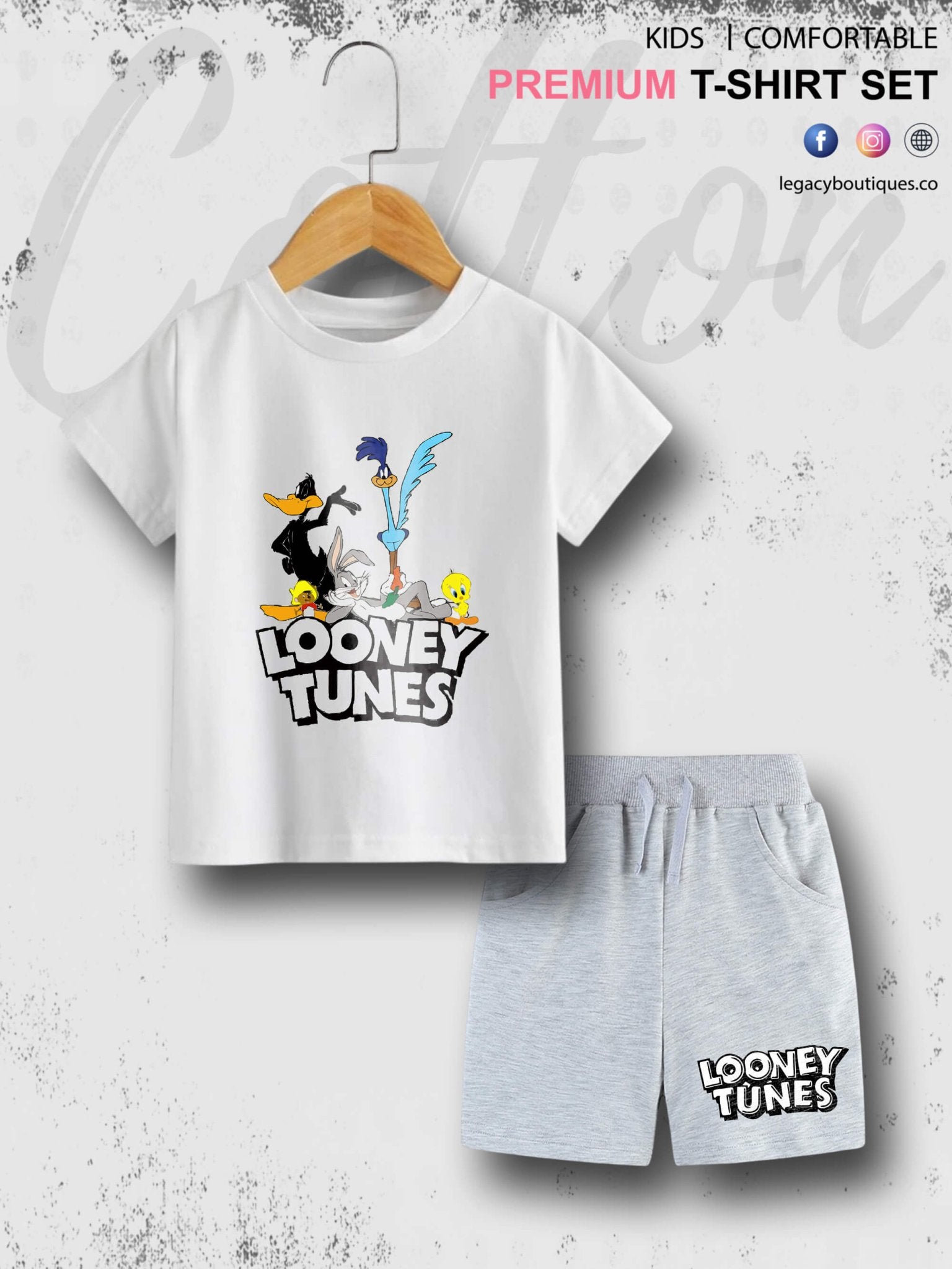 Looney Tunes Kids Casual 6 Month To 6 Year Summer Time Babies T-shirt Set Legacy Boutiques Legacy Boutiques