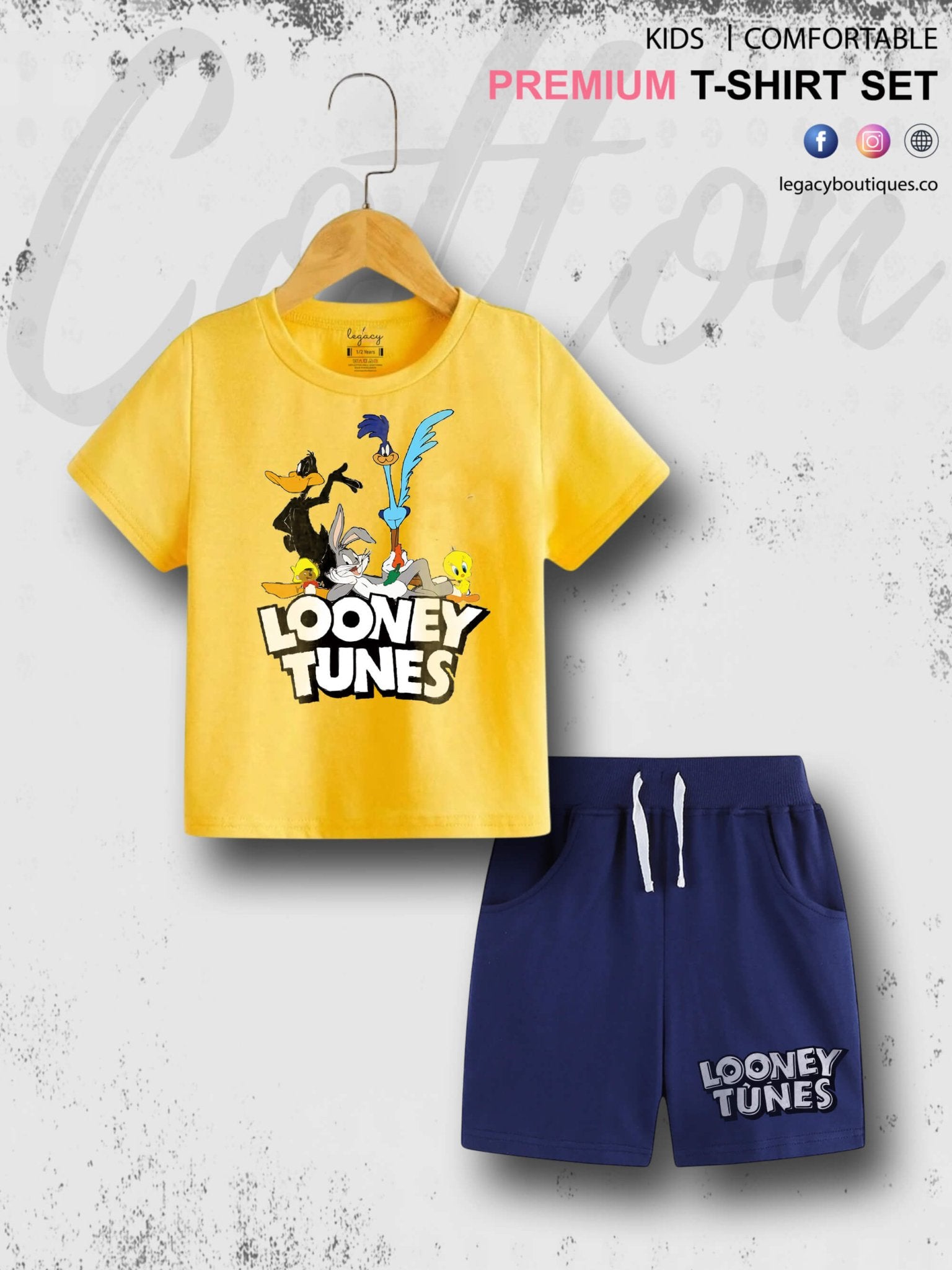 Looney Tunes Kids Casual 6 Month To 6 Year Summer Time Babies T-shirt Set Legacy Boutiques Legacy Boutiques