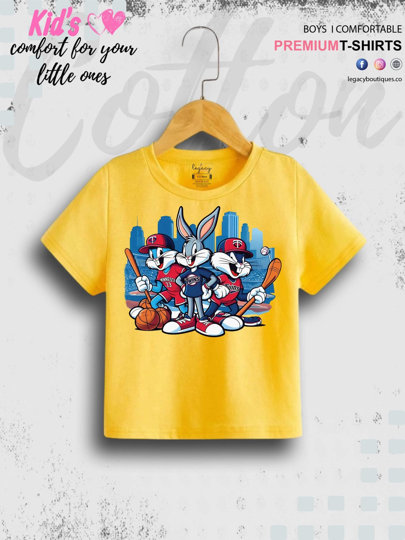 Looney Tunes Mini Bugs Bunny Cartoon Printed Casual T-Shirt For Baby Girls In Lowest Price Only In Dhaka Legacy Boutiques Legacy Boutiques